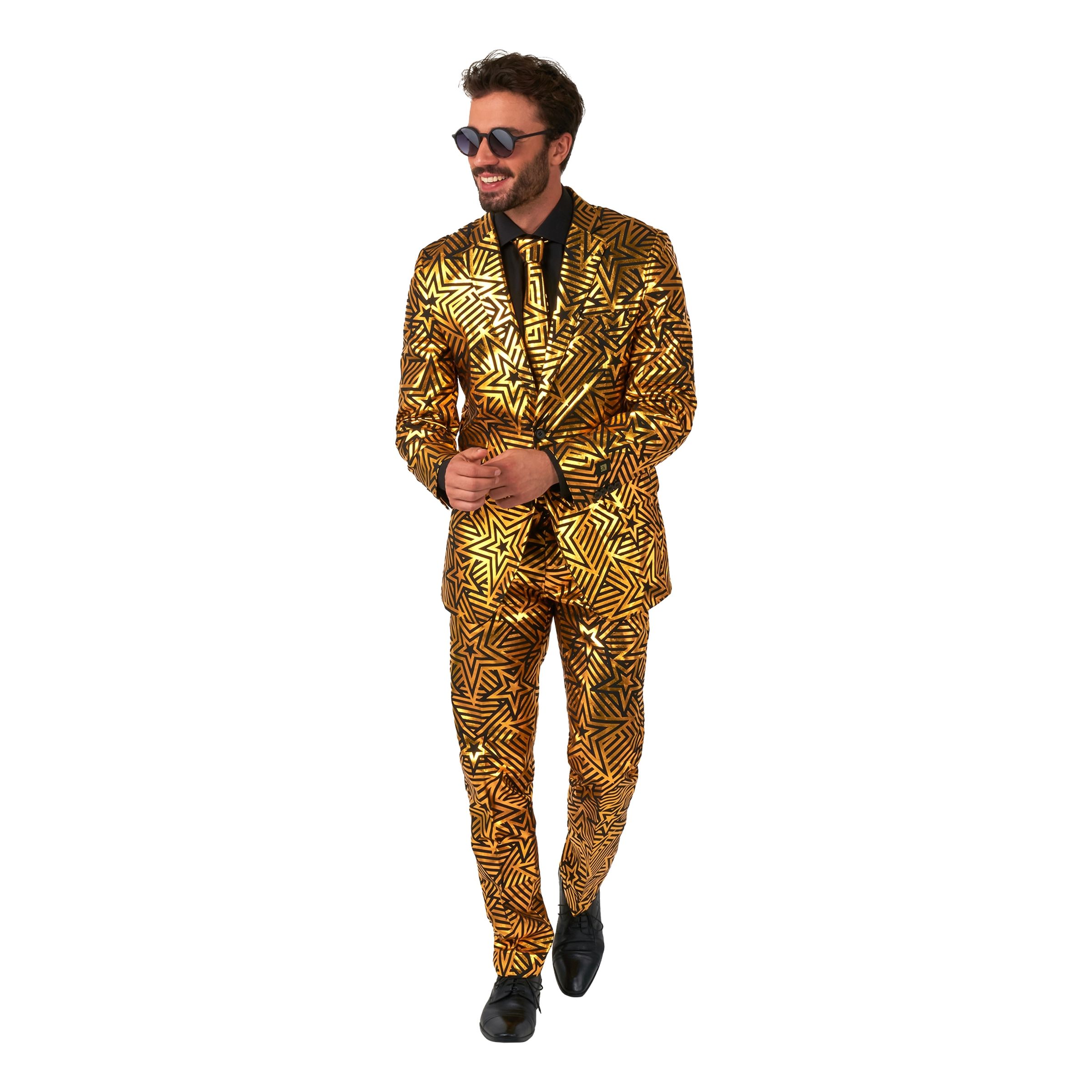 OppoSuits Golden Geo Star Kostym - 48 | Hem - Maskerad - Maskeraddräkter - Herrdräkter | Pryloteket