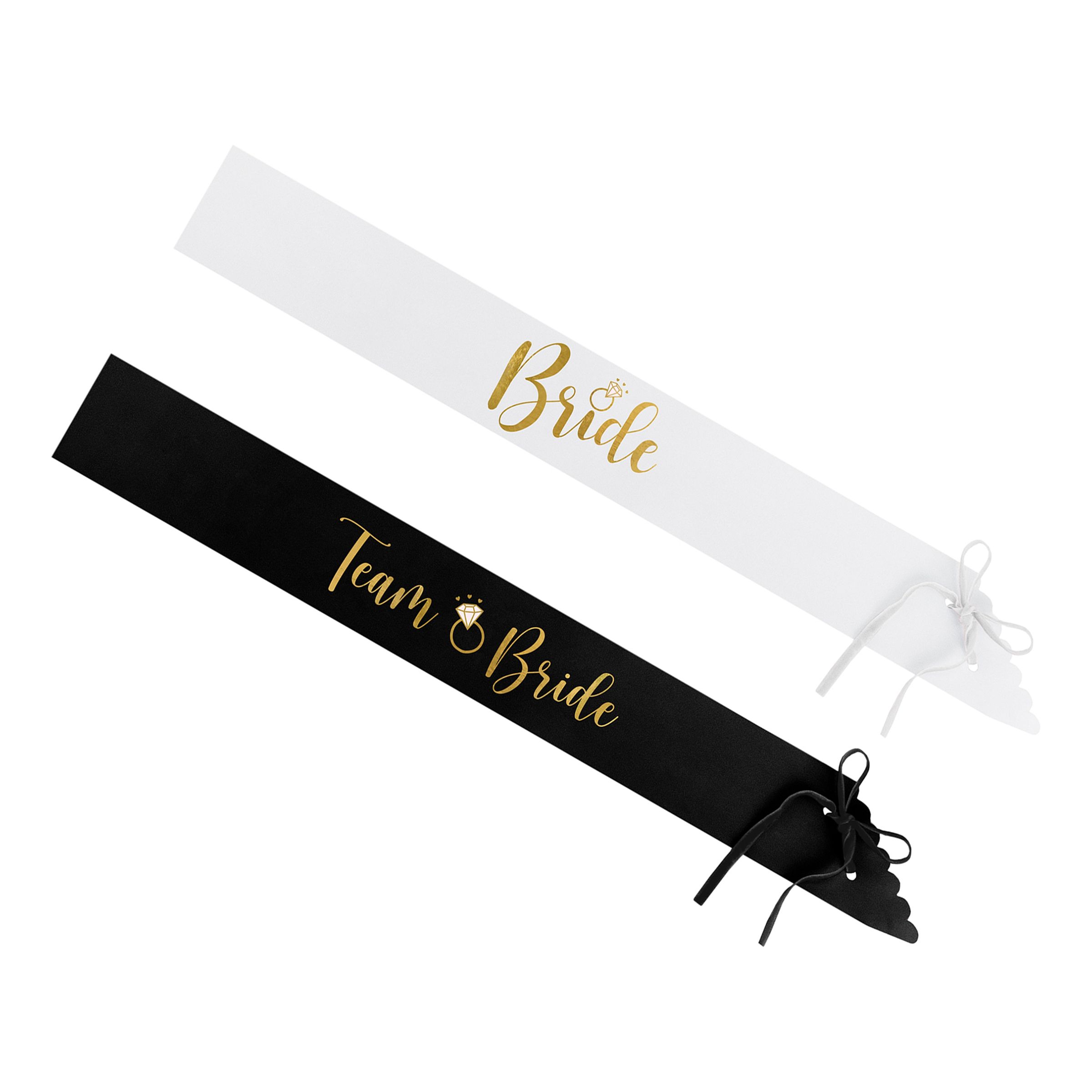 Ordensbånd Bride & Bride Squad Sort/Hvid - 6-pak