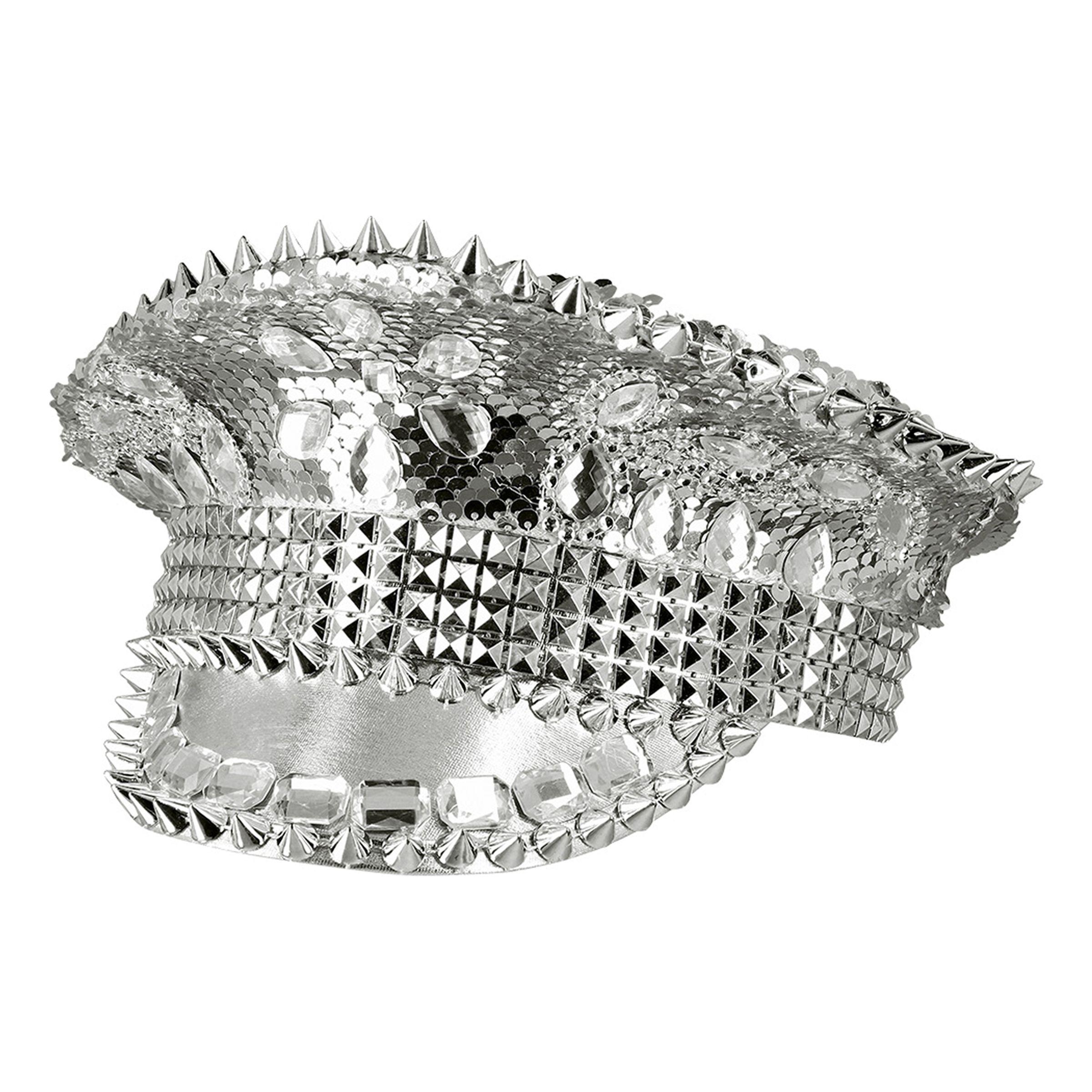 Paljettkeps med Nitar Silver - One size