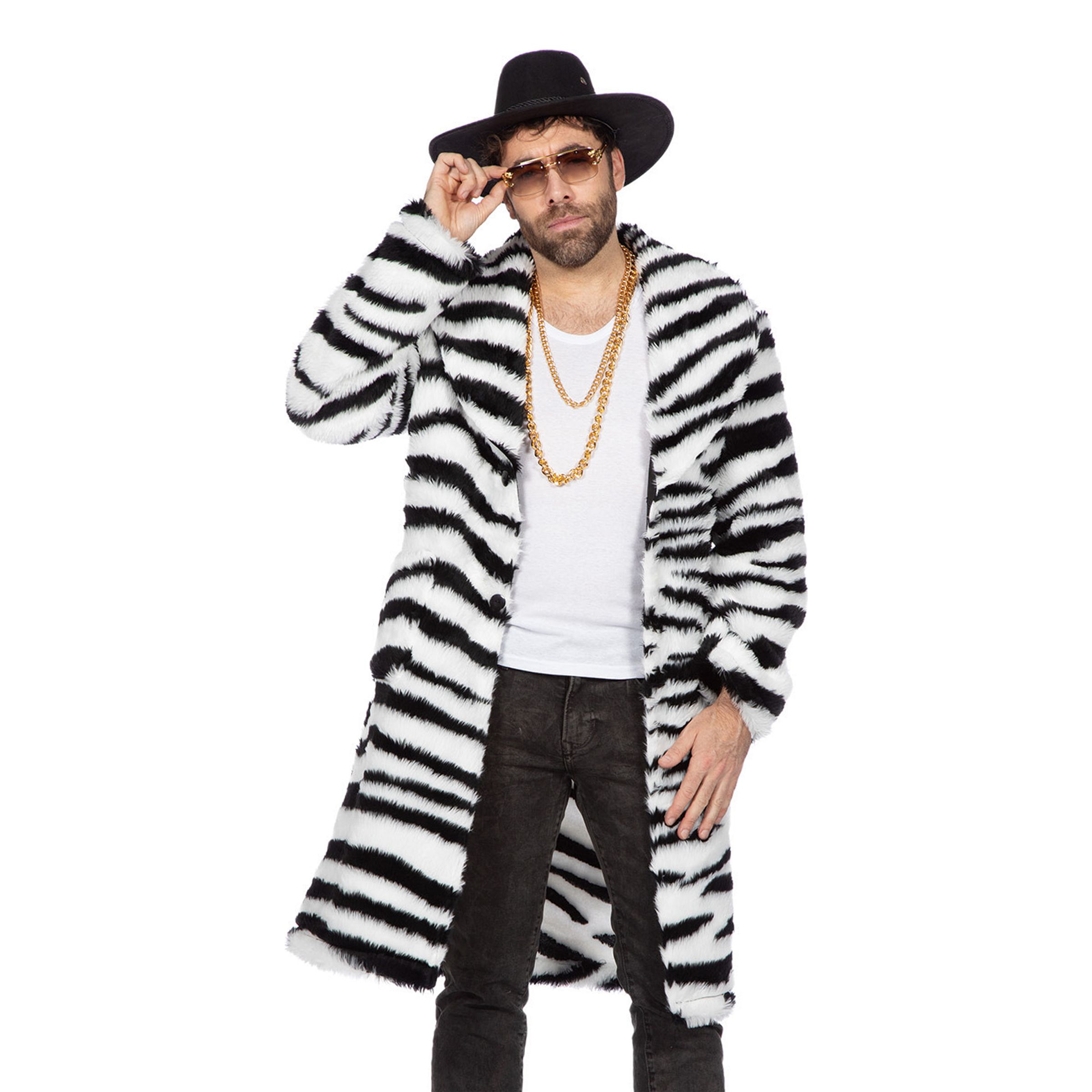 Pimp Pälskappa Zebra - X-Large | Hem - Maskerad - Maskeraddräkter - Herrdräkter | Maskeradspecialisten