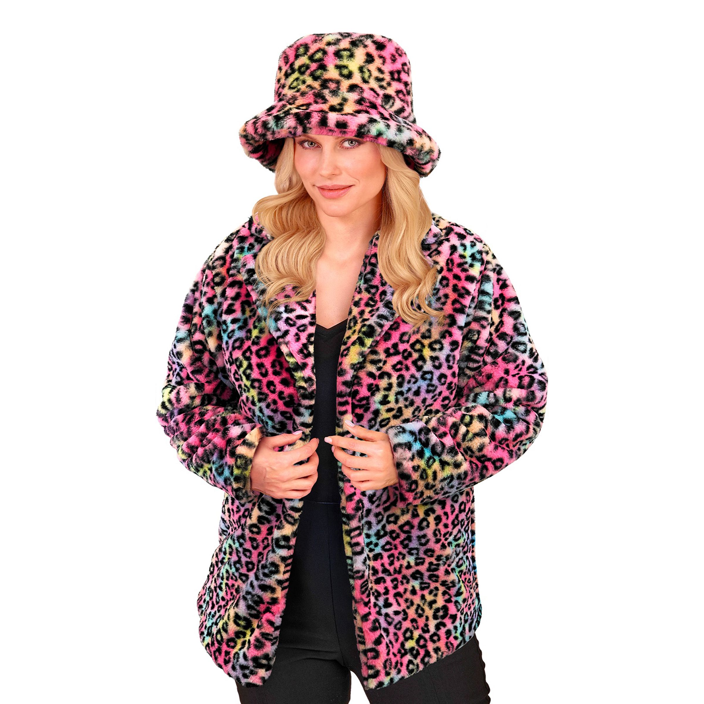 Pälsjacka Leopard Rosa - XX-Large | Hem - Maskerad - Tillbehör - Maskeradaccessoarer | Pryloteket