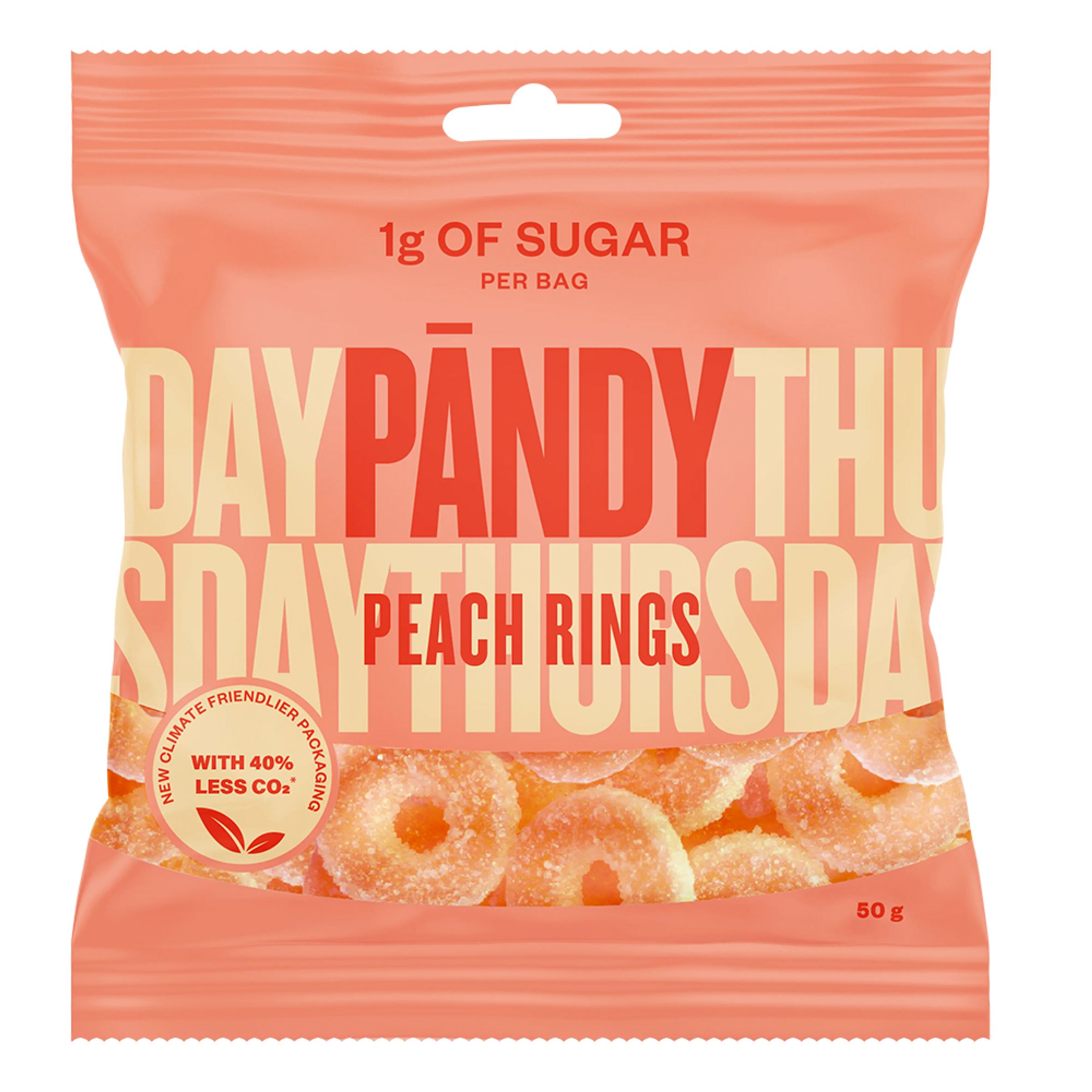 Pändy Peach Rings - 50 g billede