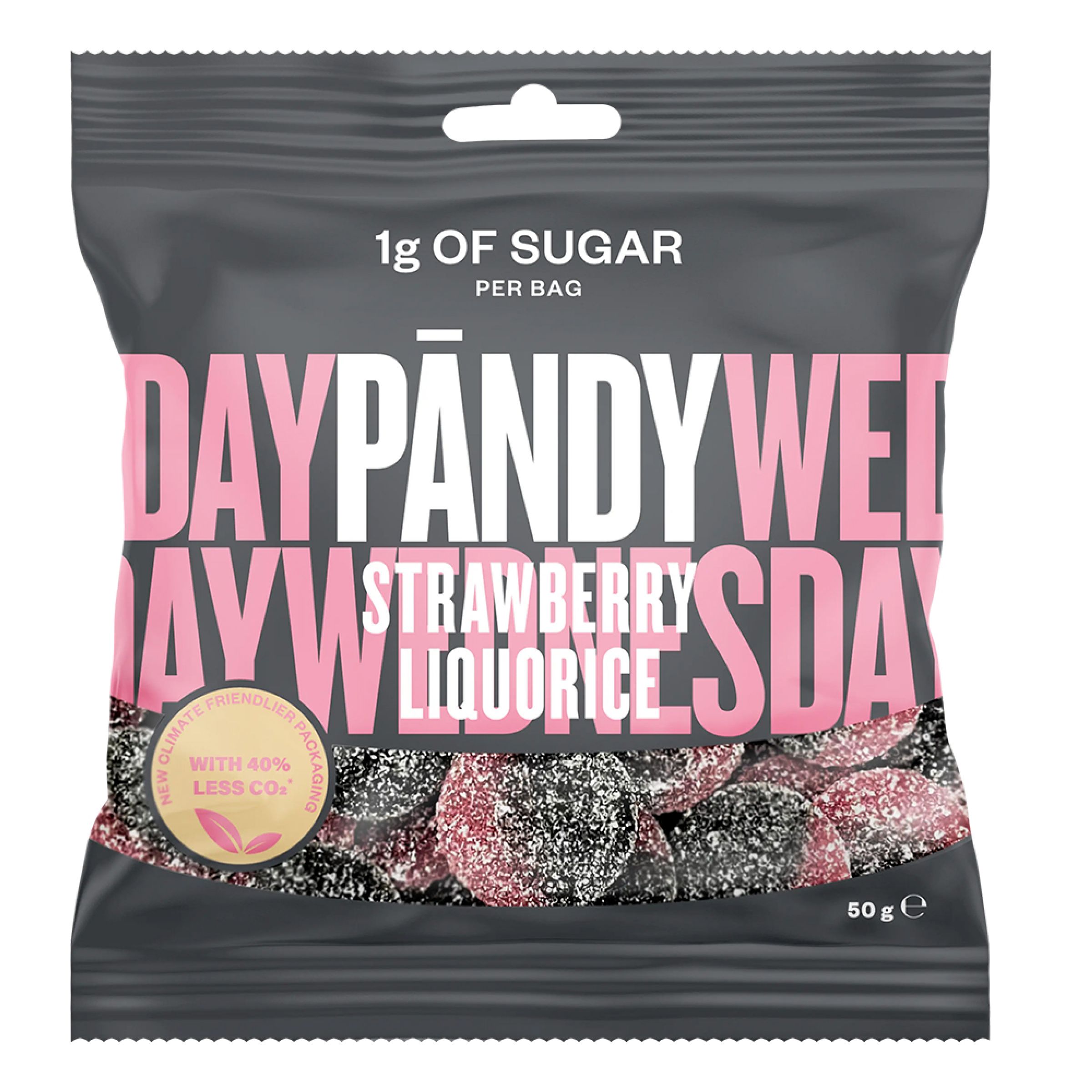 Pändy Strawberry Liquorice - 50 g | Hem - Godis & Läsk - Godis - Lakrits | Maskeradspecialisten