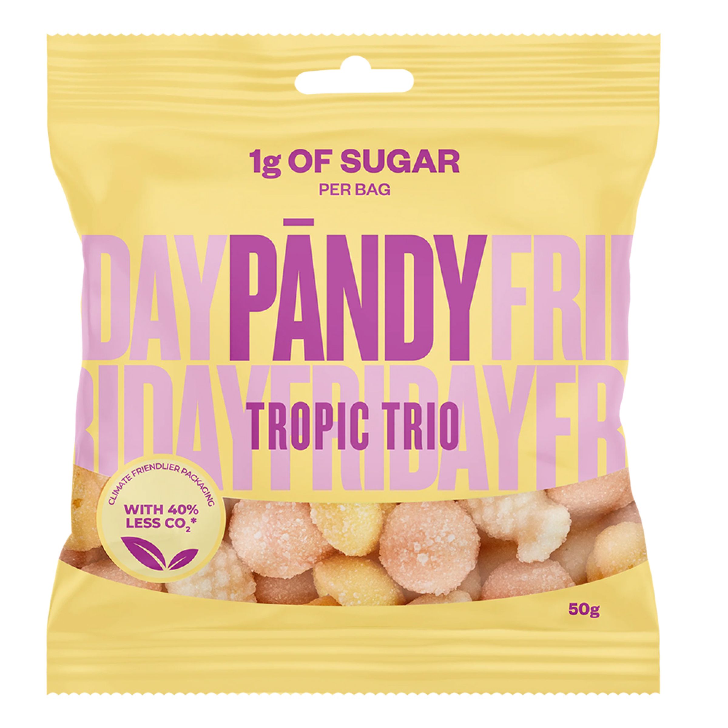 Pändy Tropic Trio - 50 g | Hem - Godis & Läsk - Godis - Skumgodis | Maskeradspecialisten