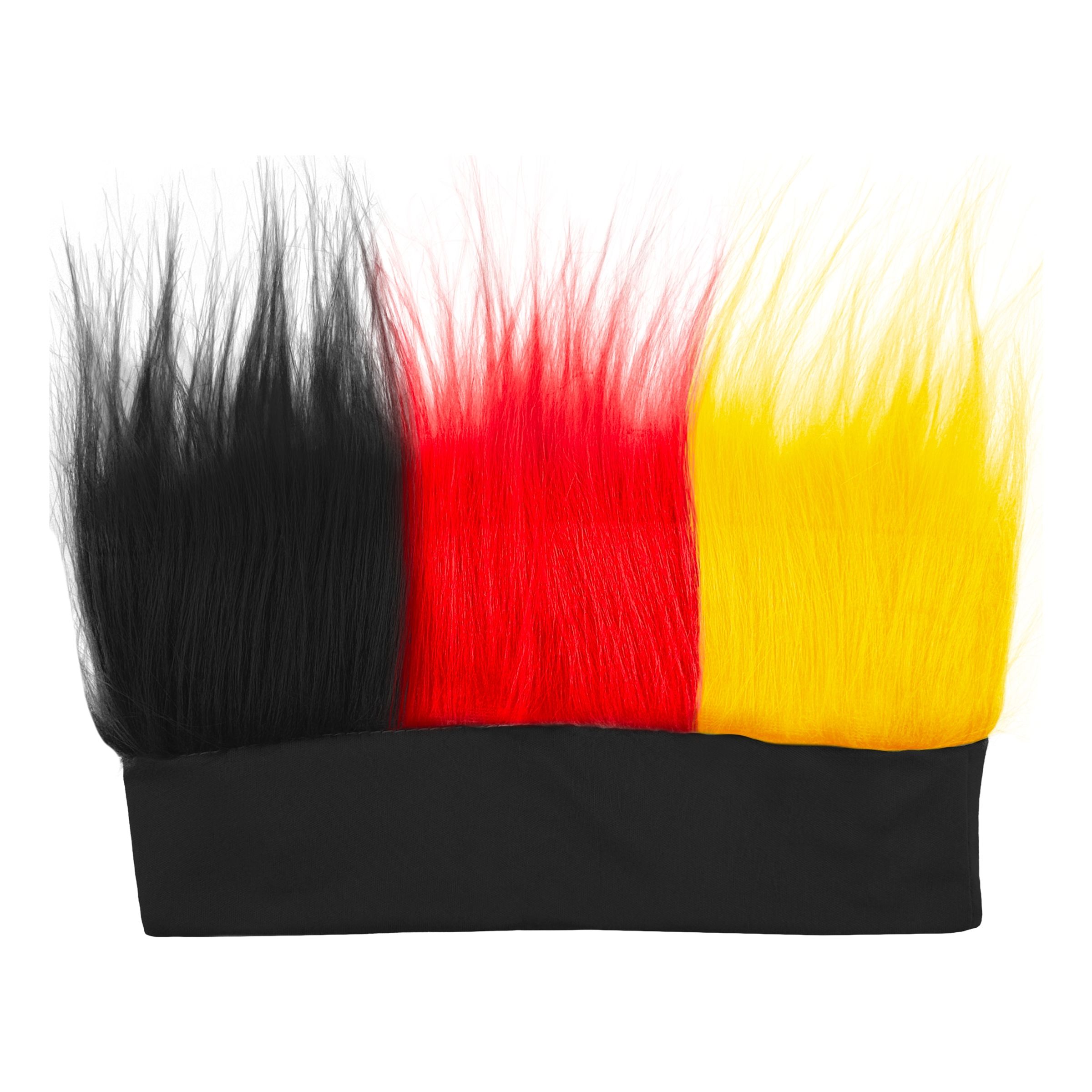 Pannband Med Hår Svart/Röd/Gul - One size | Hem - Roliga Prylar - Hobby & Fritid - Supporterprylar | Pryloteket