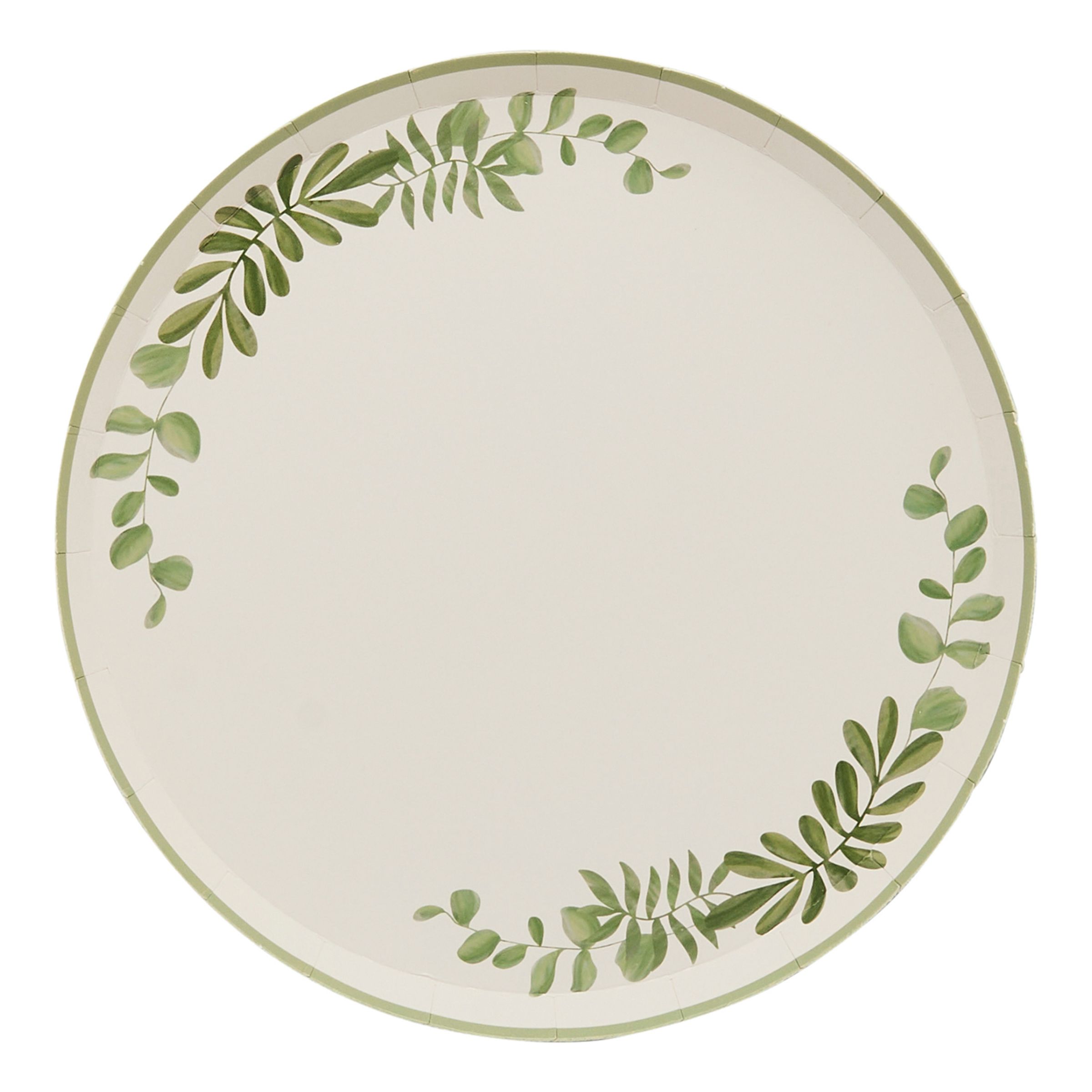 Paptallerkener Grønne Blade Botanic - 8-pak