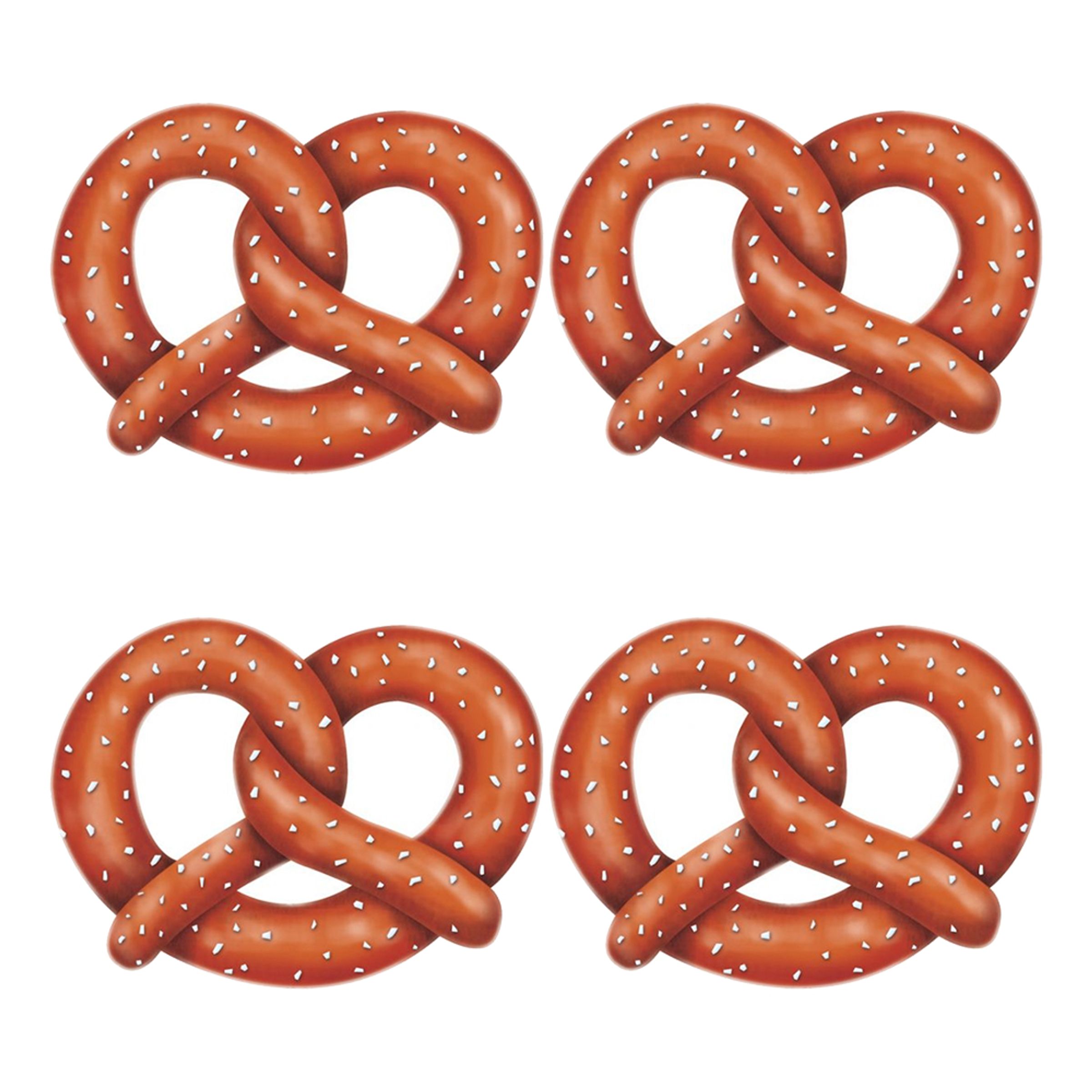 Papdekoration Pretzels - 4-stk