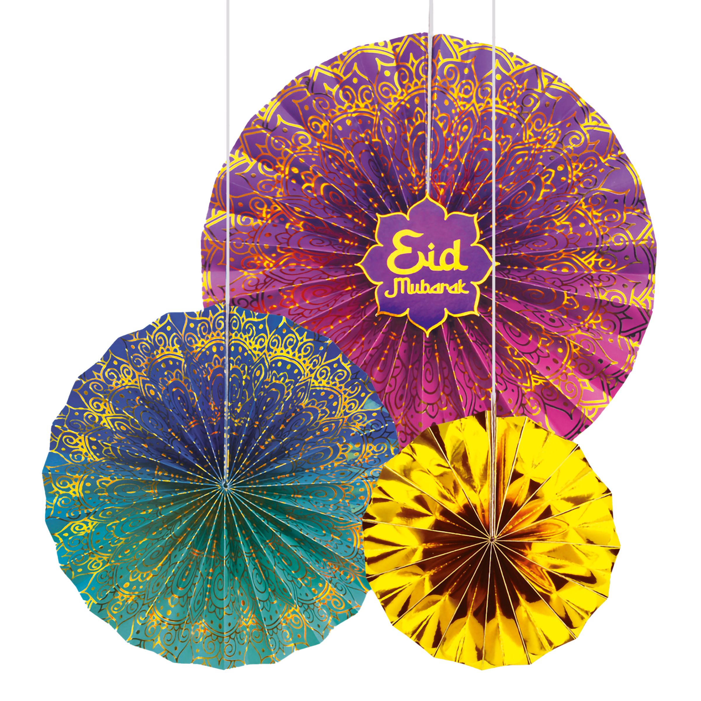 Papirvifter Eid Mubarak - 3-pak