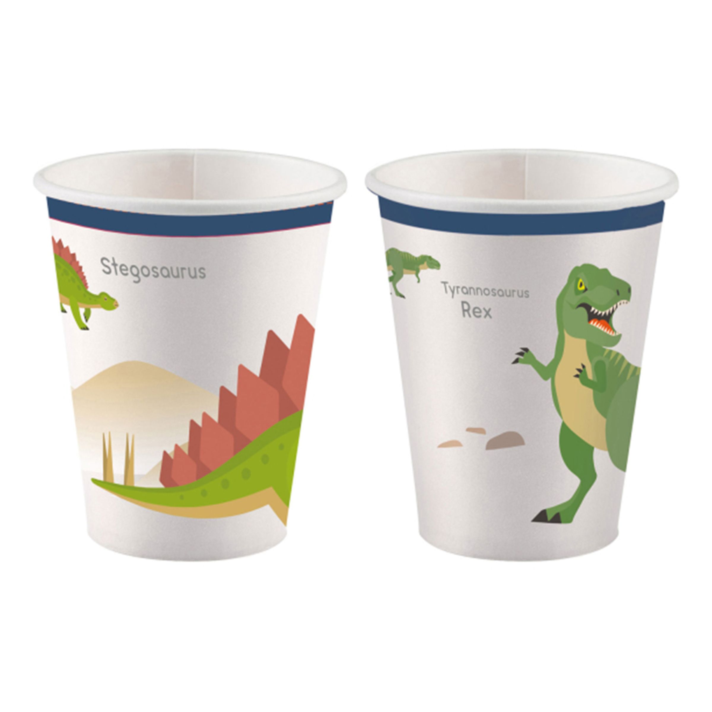 Dinosaur papkrus 8 stk. - 2 x designs