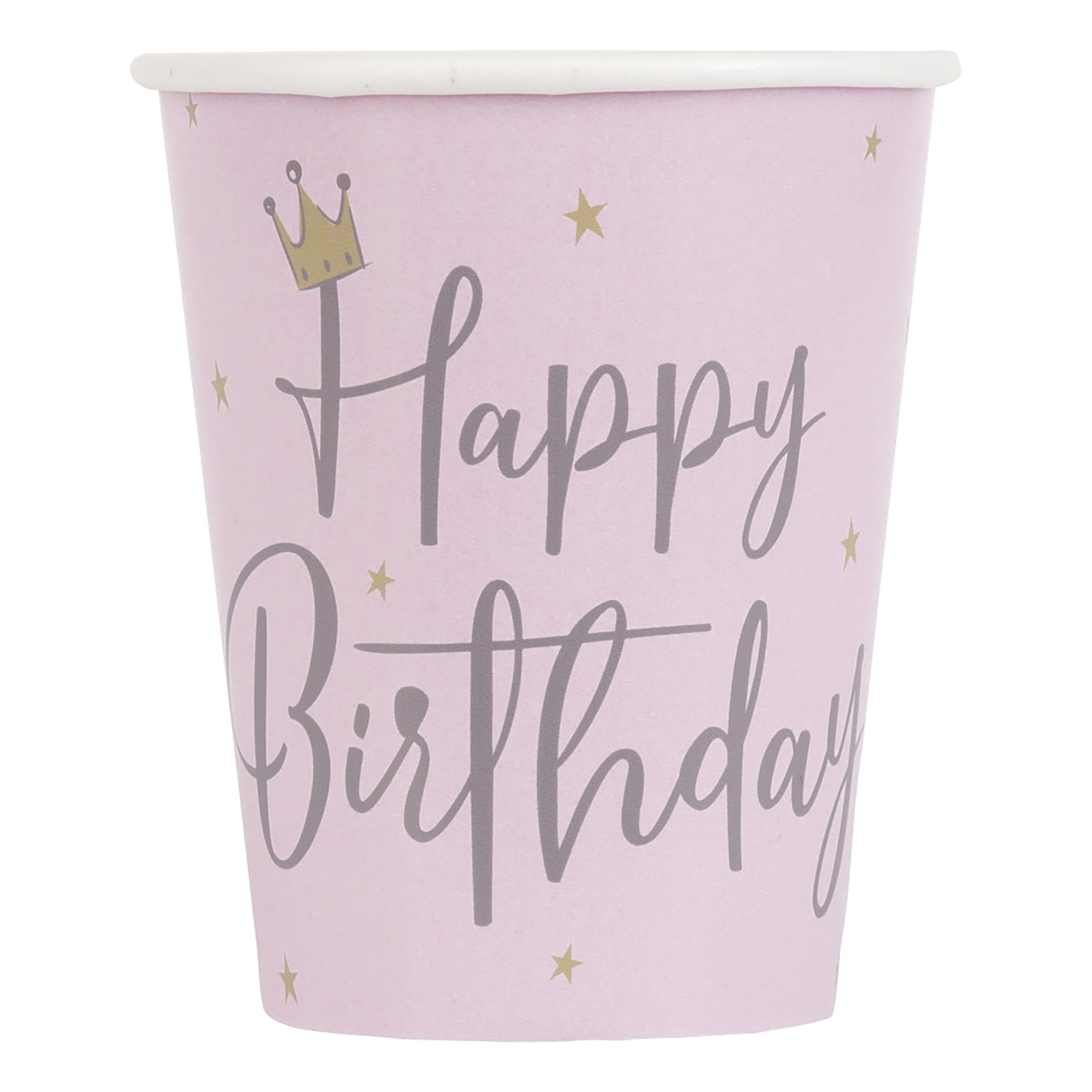 Papkrus Happy Birthday Stjerner - 8-pak