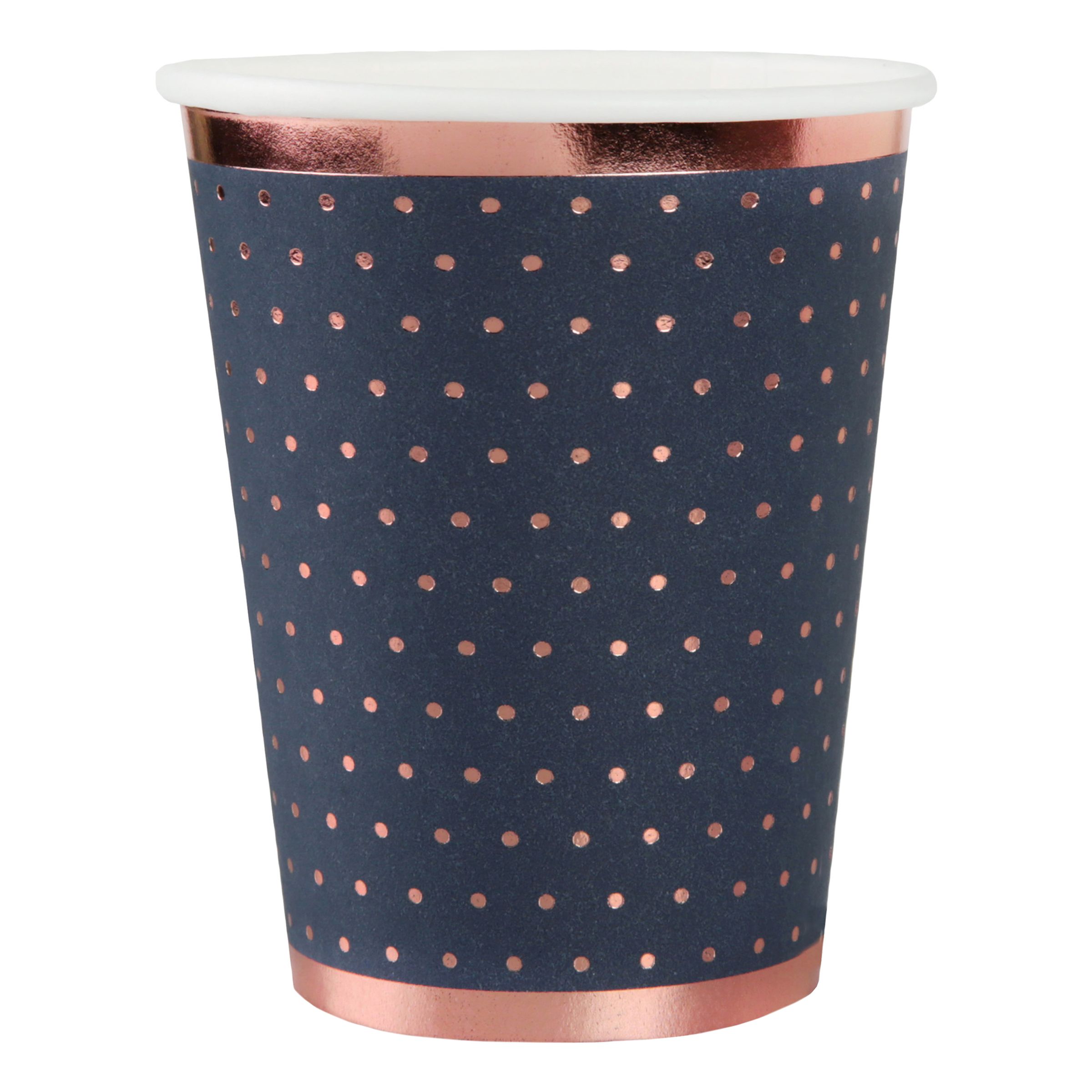 Papkrus Prikkede Navy/Rosaguld - 10-pak