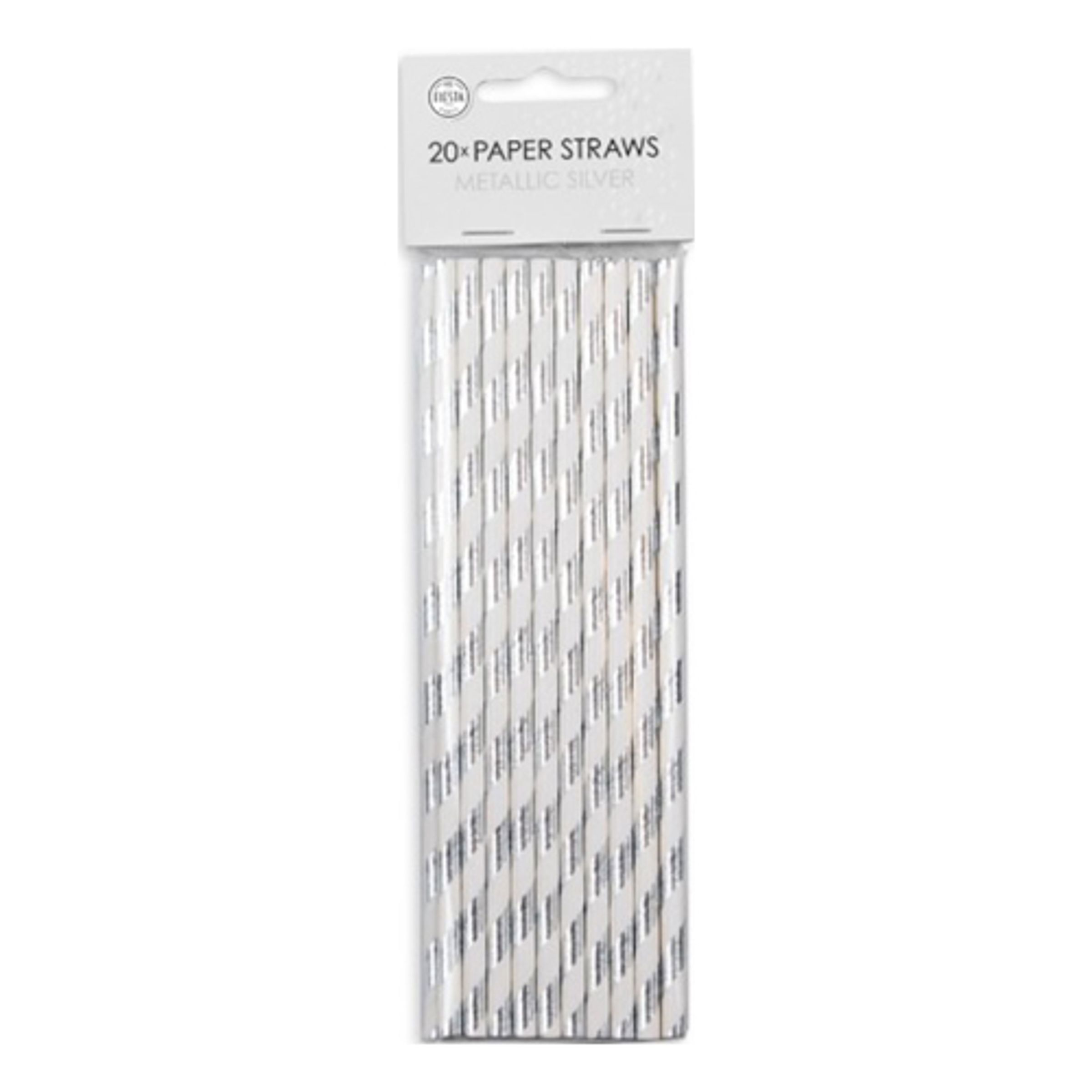Papsugerør Sølv Metallic - 20-stk