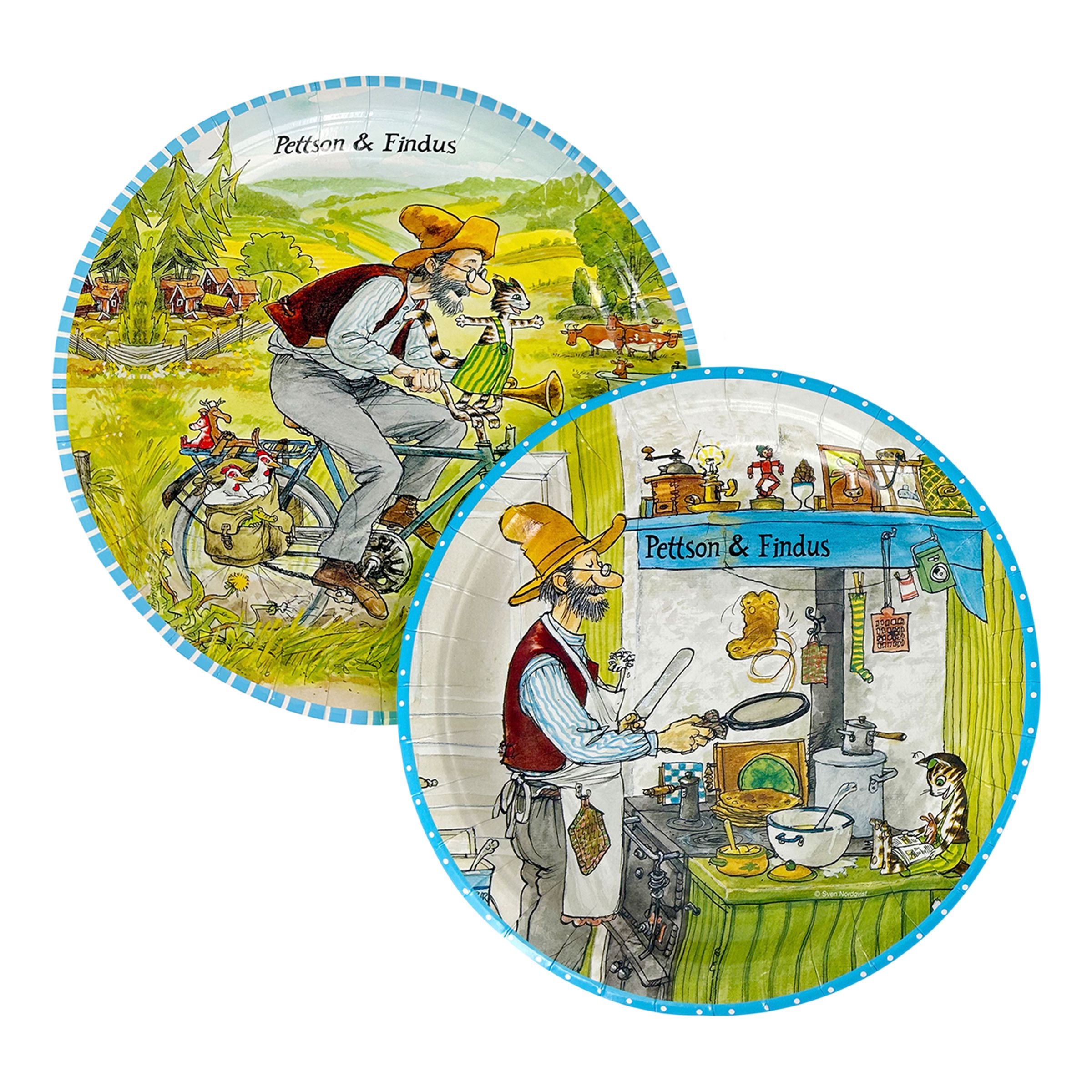 Papperstallrikar Pettson & Findus - 8-pack | Hem - Festartiklar - Dukning - Engångstallrikar | Pryloteket