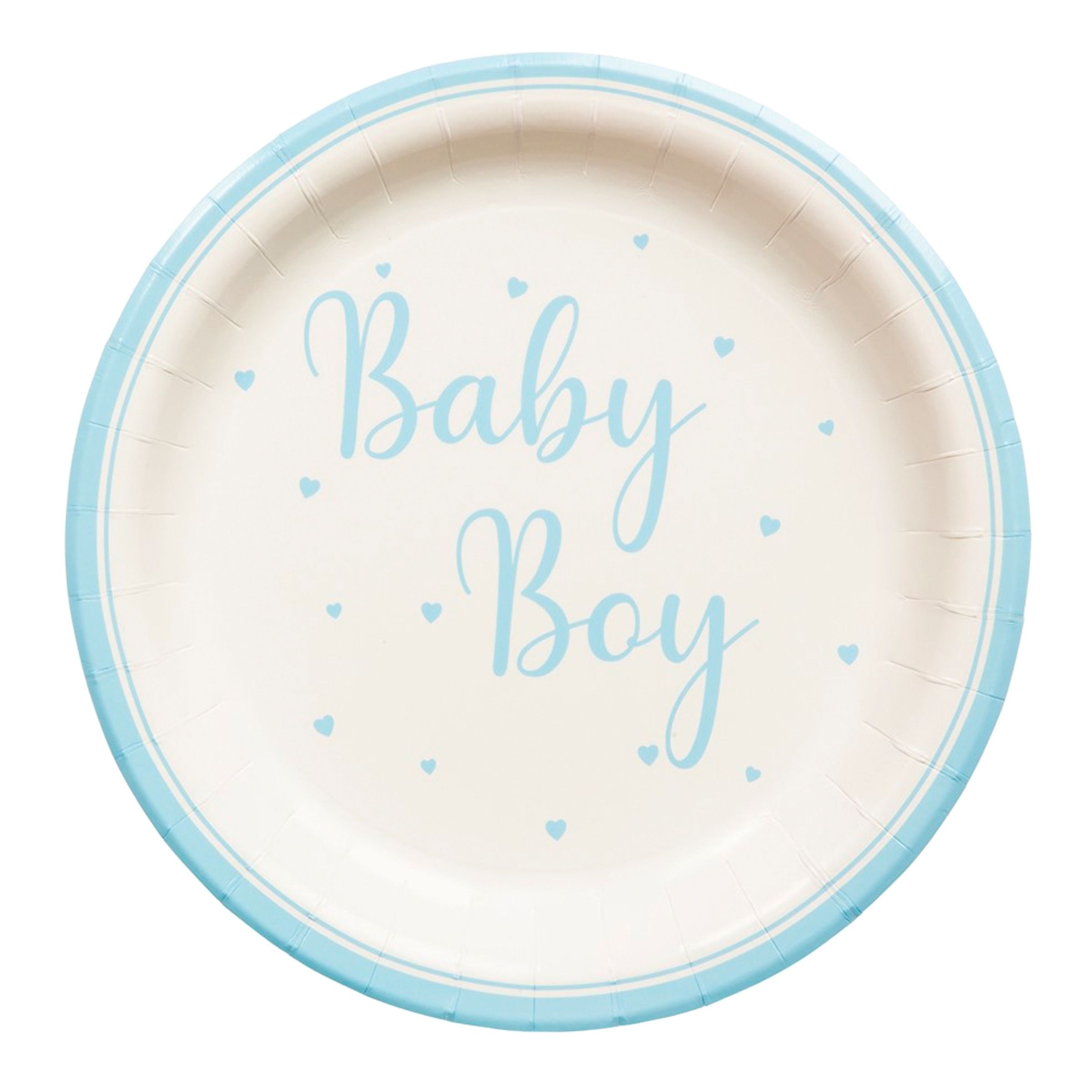 Baby Boy paptallerkner Ø23 cm. - 8 stk.