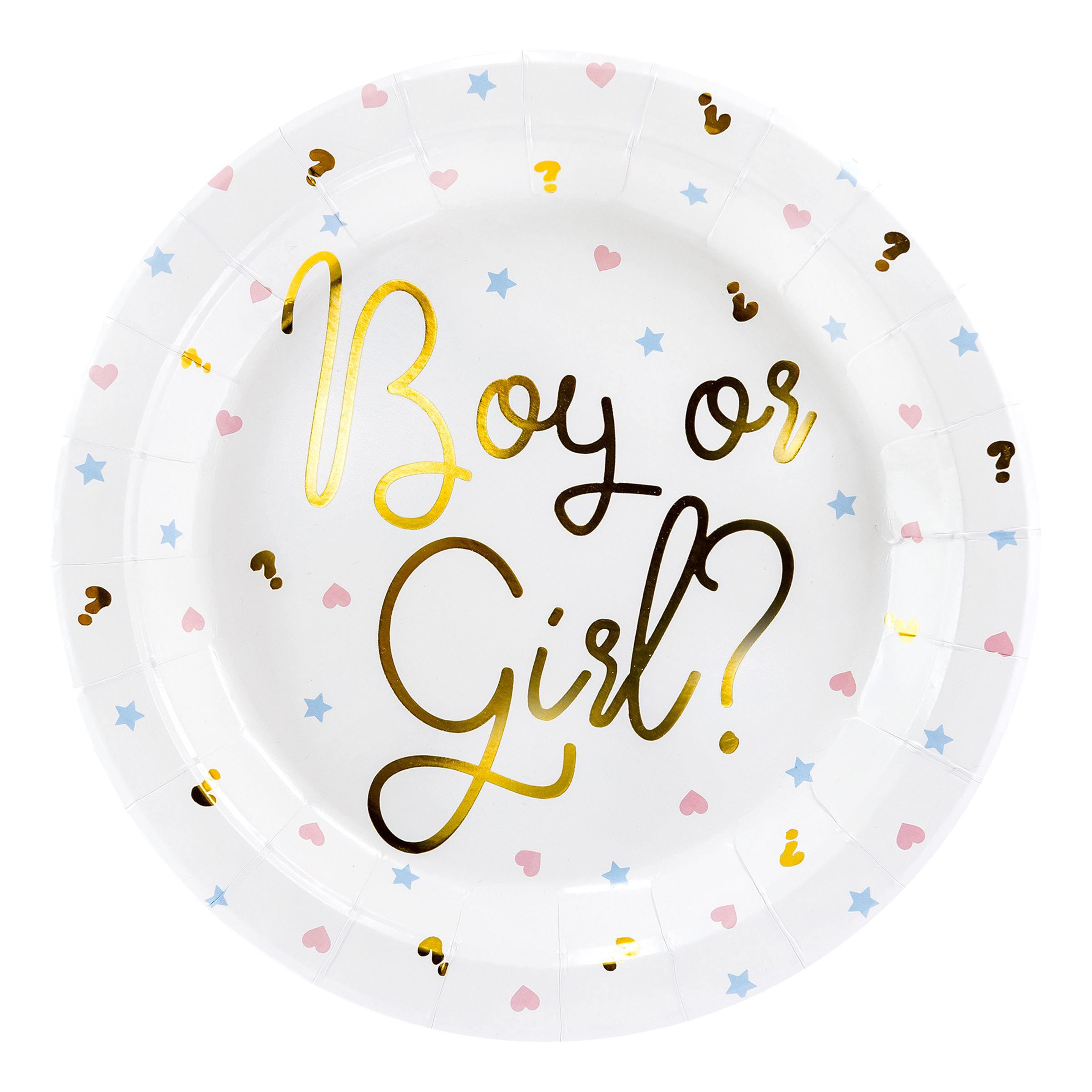 Boy or Girl Gender Reveal paptallerkner 6 stk.