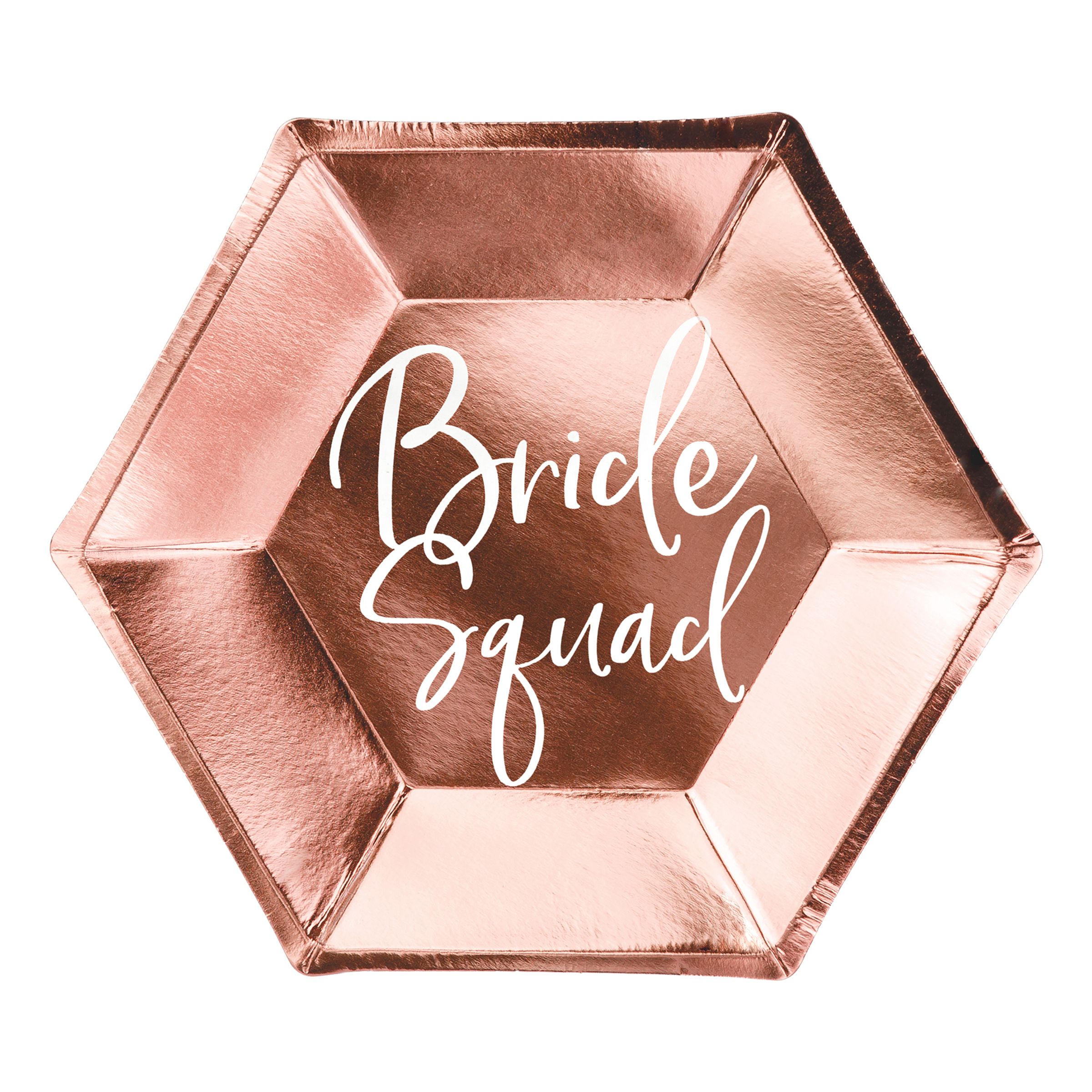 Paptallerkener Bride Squad Rosaguld - 6-pak