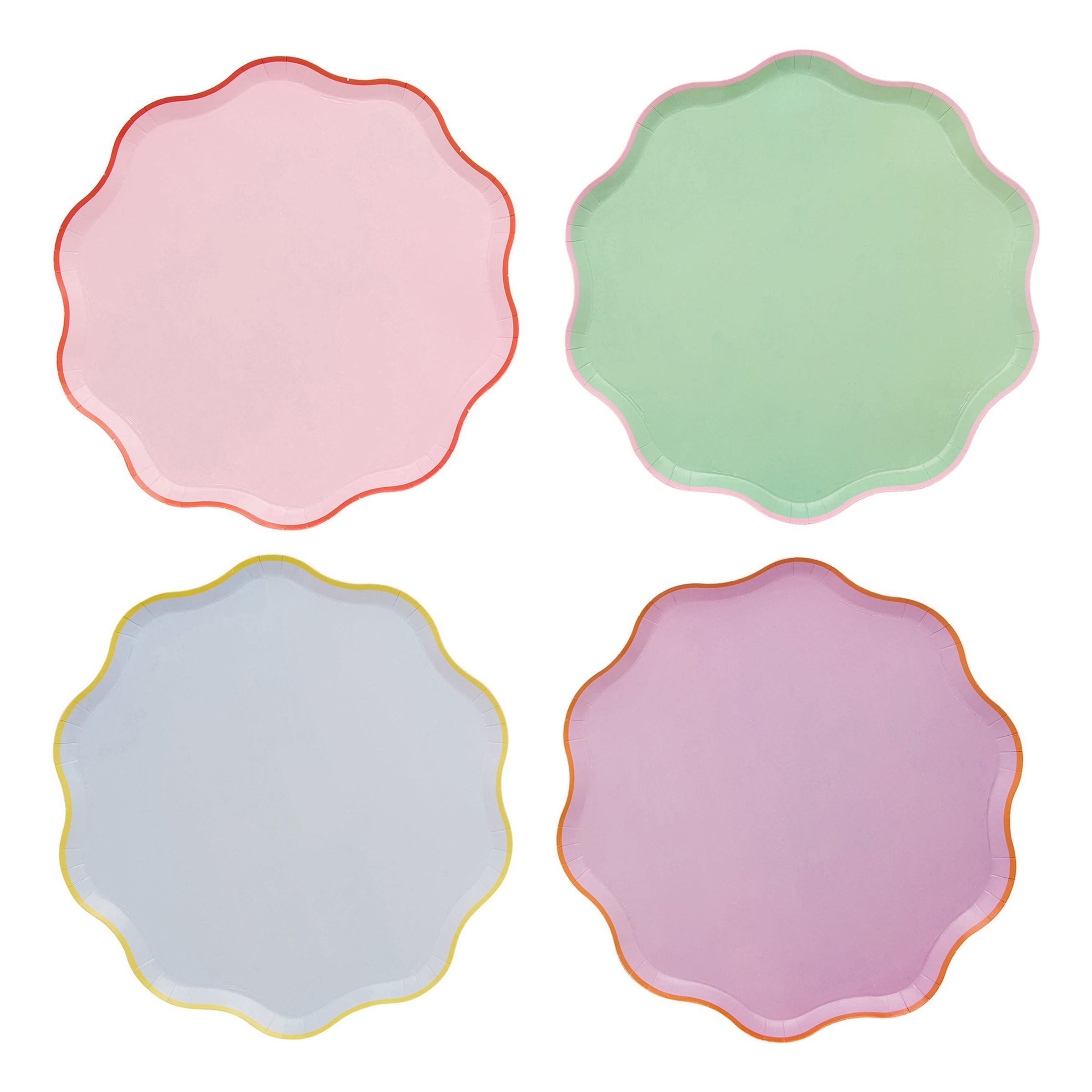 Papperstallrikar Bright Banquet - 8-pack | Hem - Teman - Färger - Flerfärgad | Party Outlet