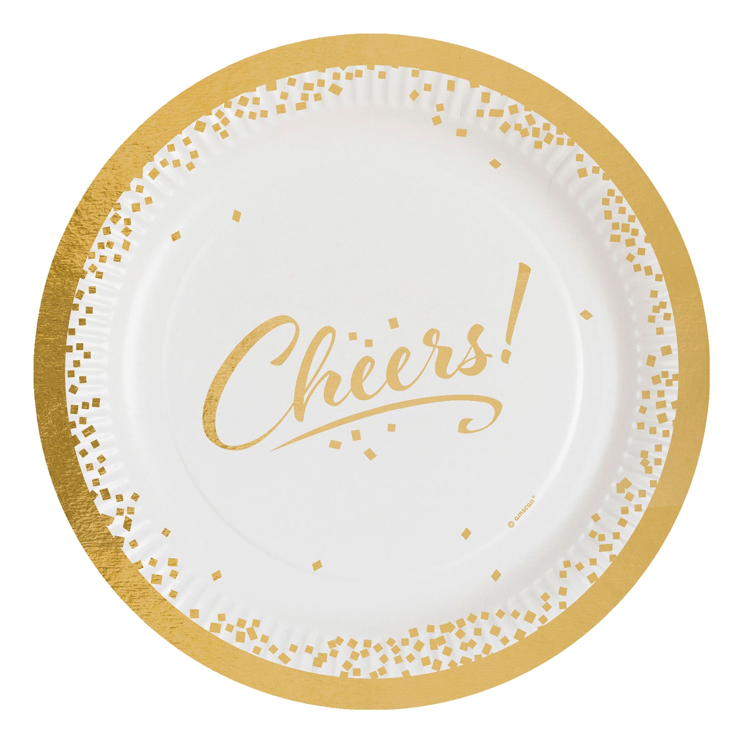 Paptallerkener Cheers Golden Wishes - 8-pak