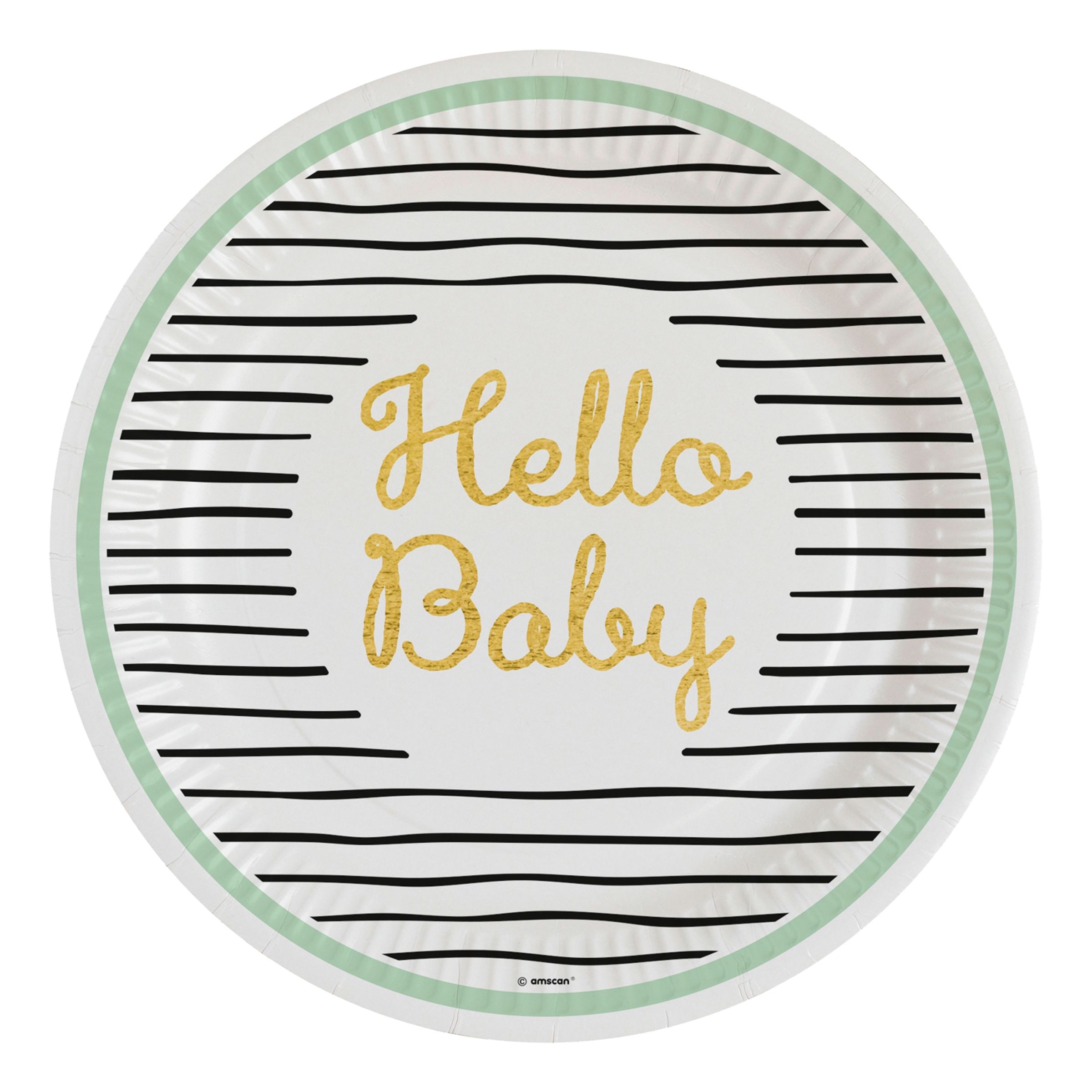 Paptallerkener Hello Baby - 8-pak
