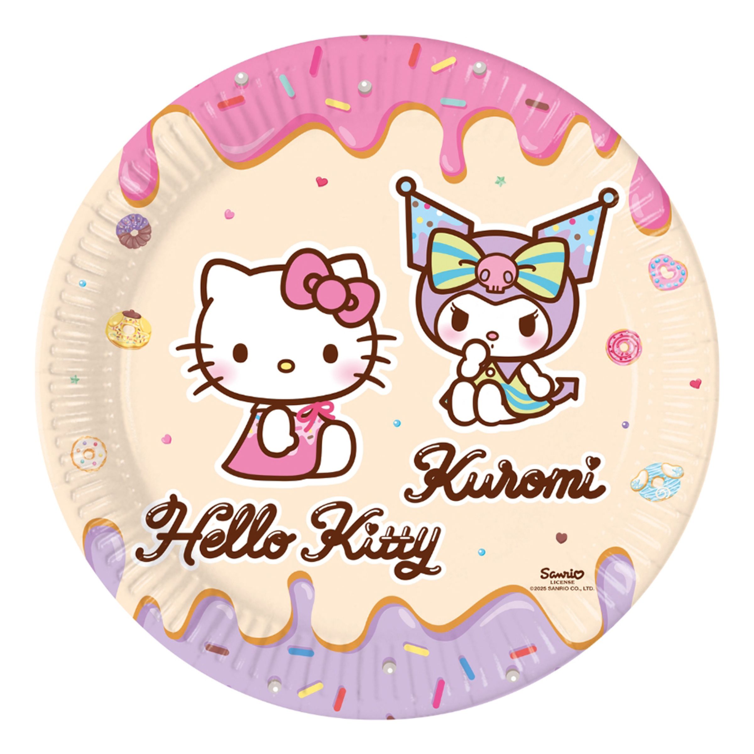Papperstallrikar Hello Kitty & Kuromi - 8-pack | Hem - Teman - Varumärken - Hello Kitty | Pryloteket