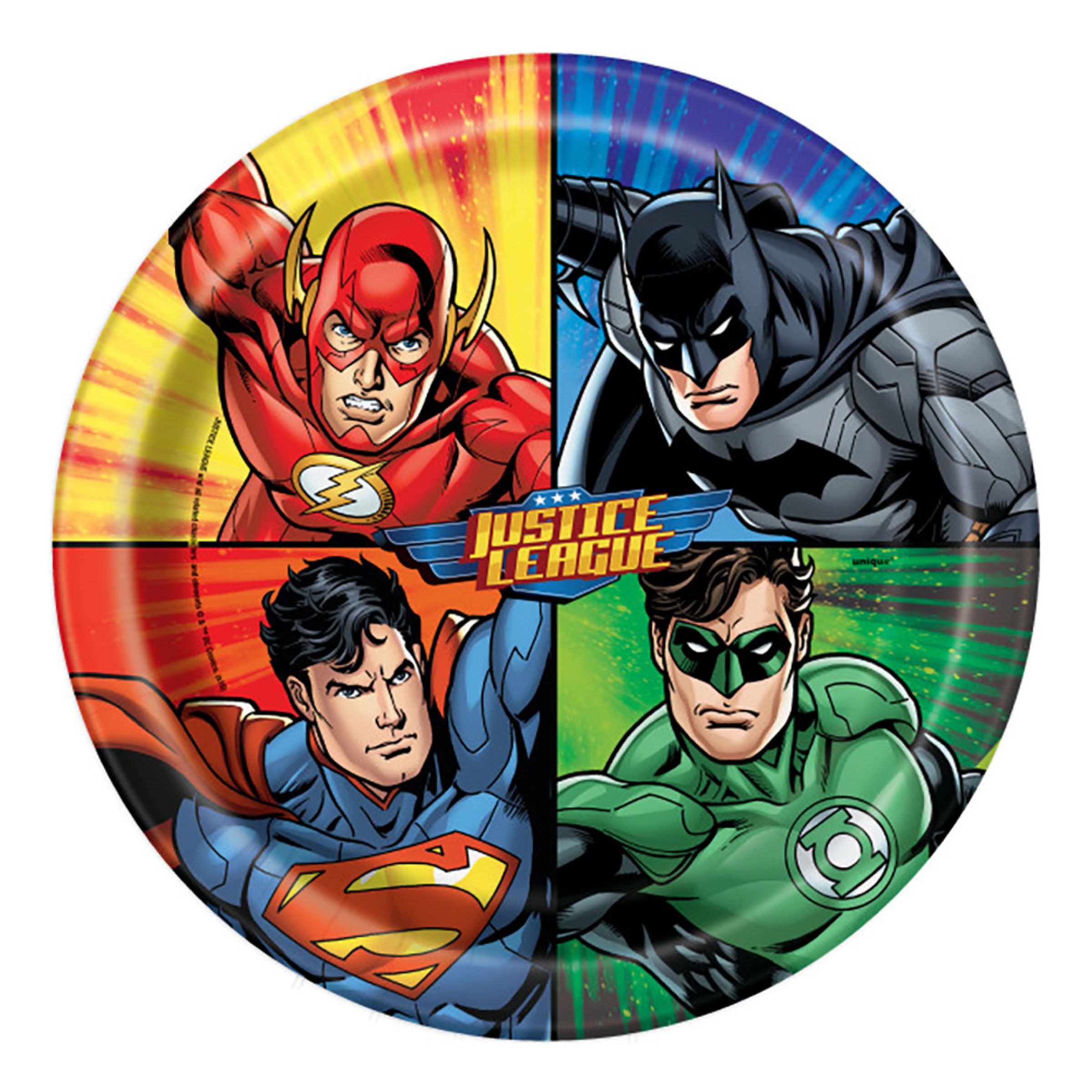 Paptallerkener Justice League - 8-stk