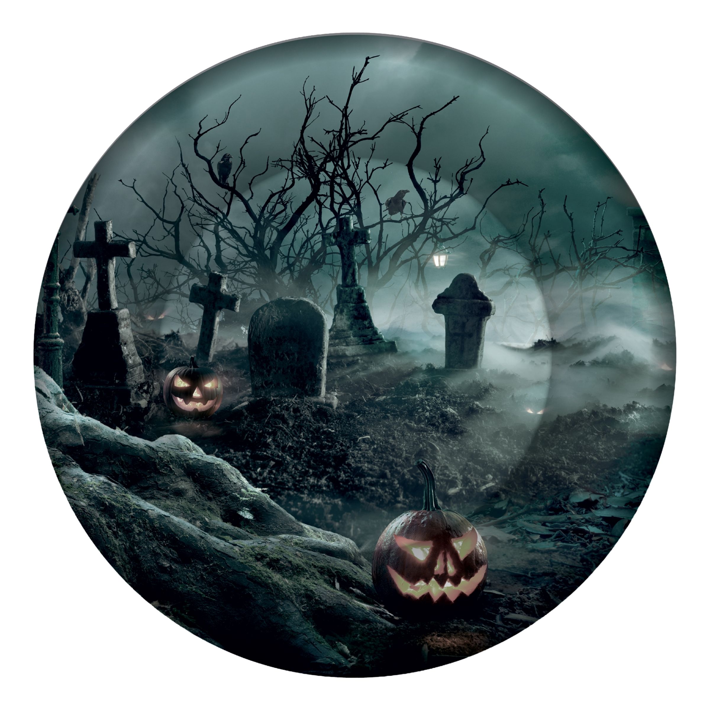 Paptallerkener Kirkegård Halloween - 8-pak