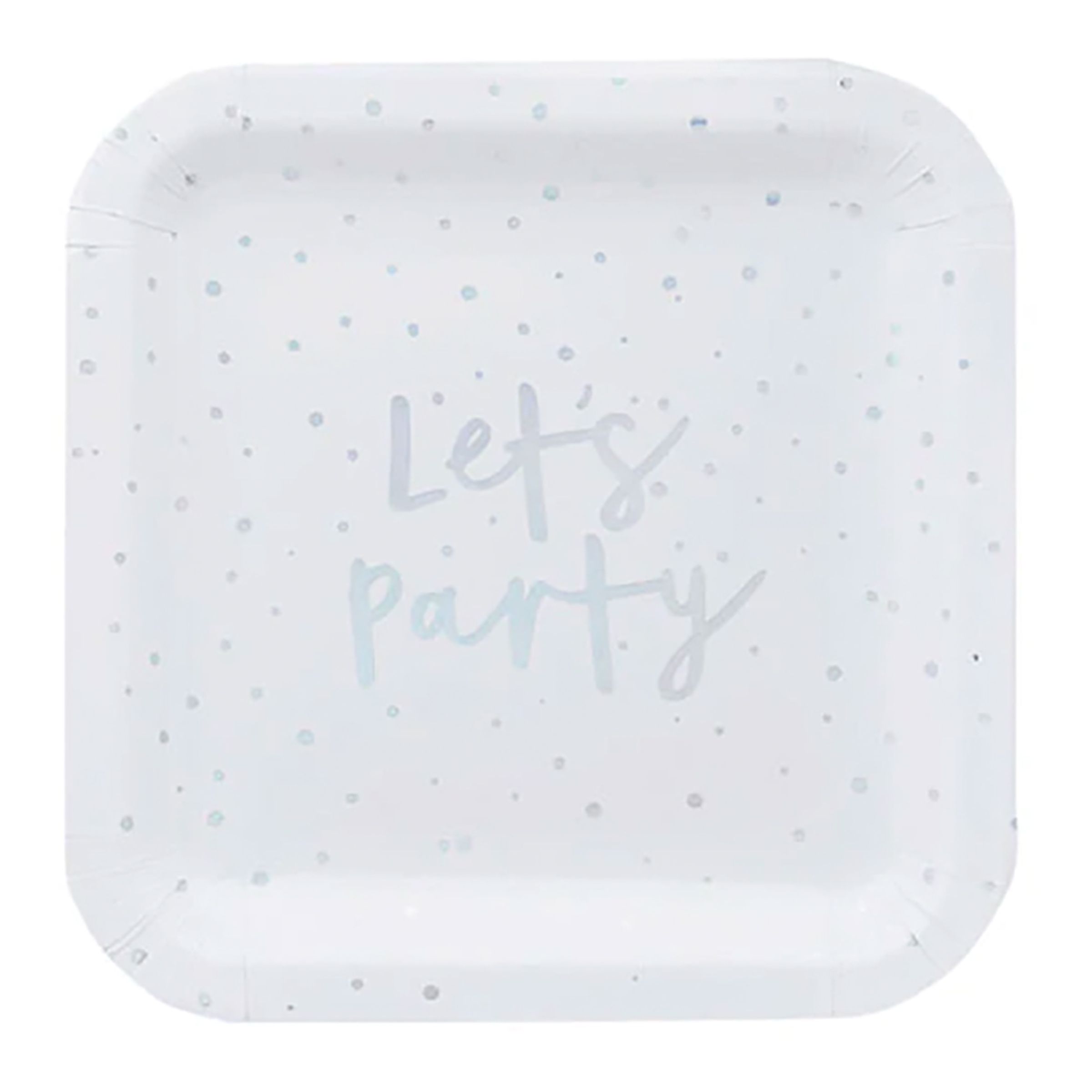 Paptallerkener Let's Party Farveskinnende - 10-stk