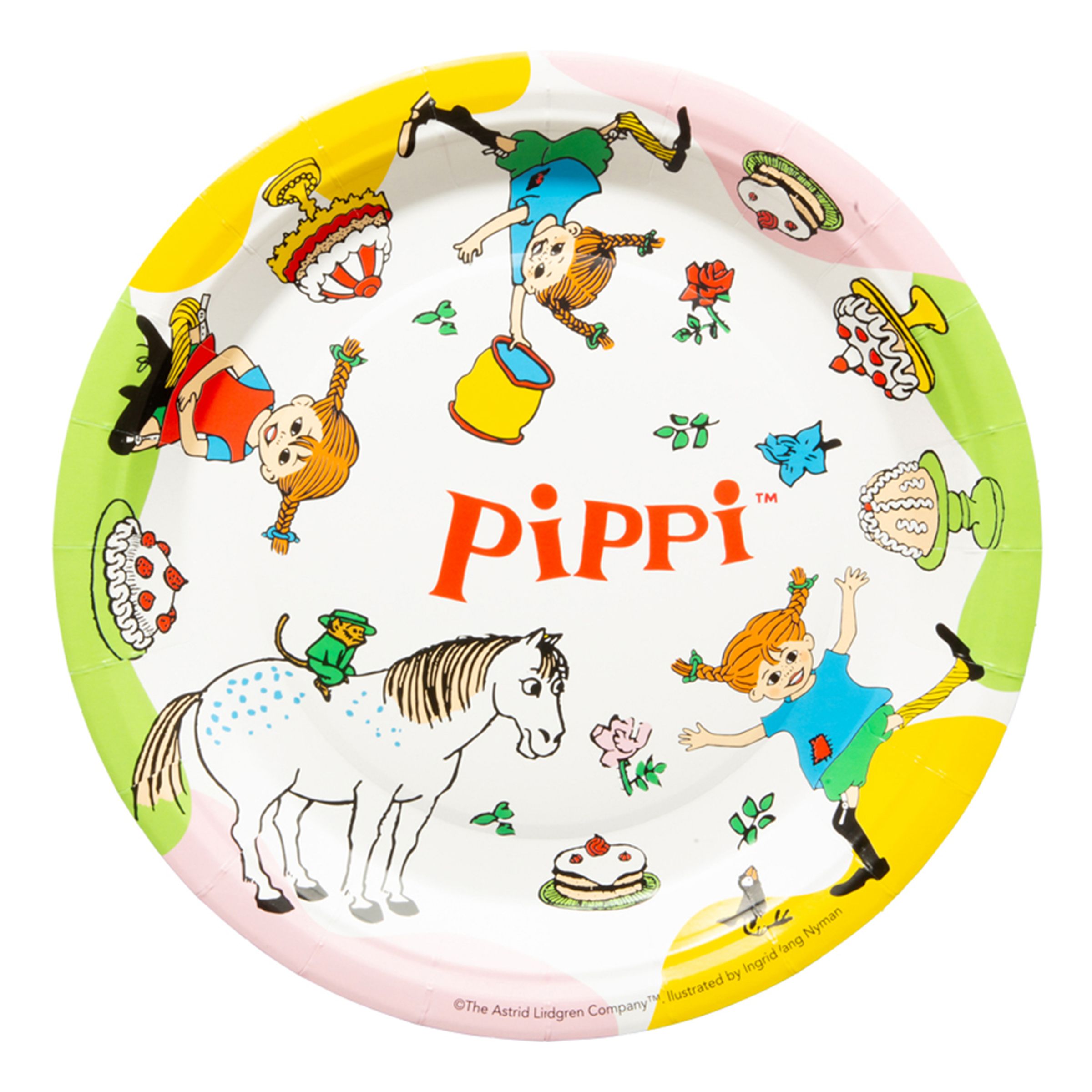 Papperstallrikar Pippi Långstrump - 8-pack | Hem - Festartiklar - Dukning - Engångstallrikar | Pryloteket