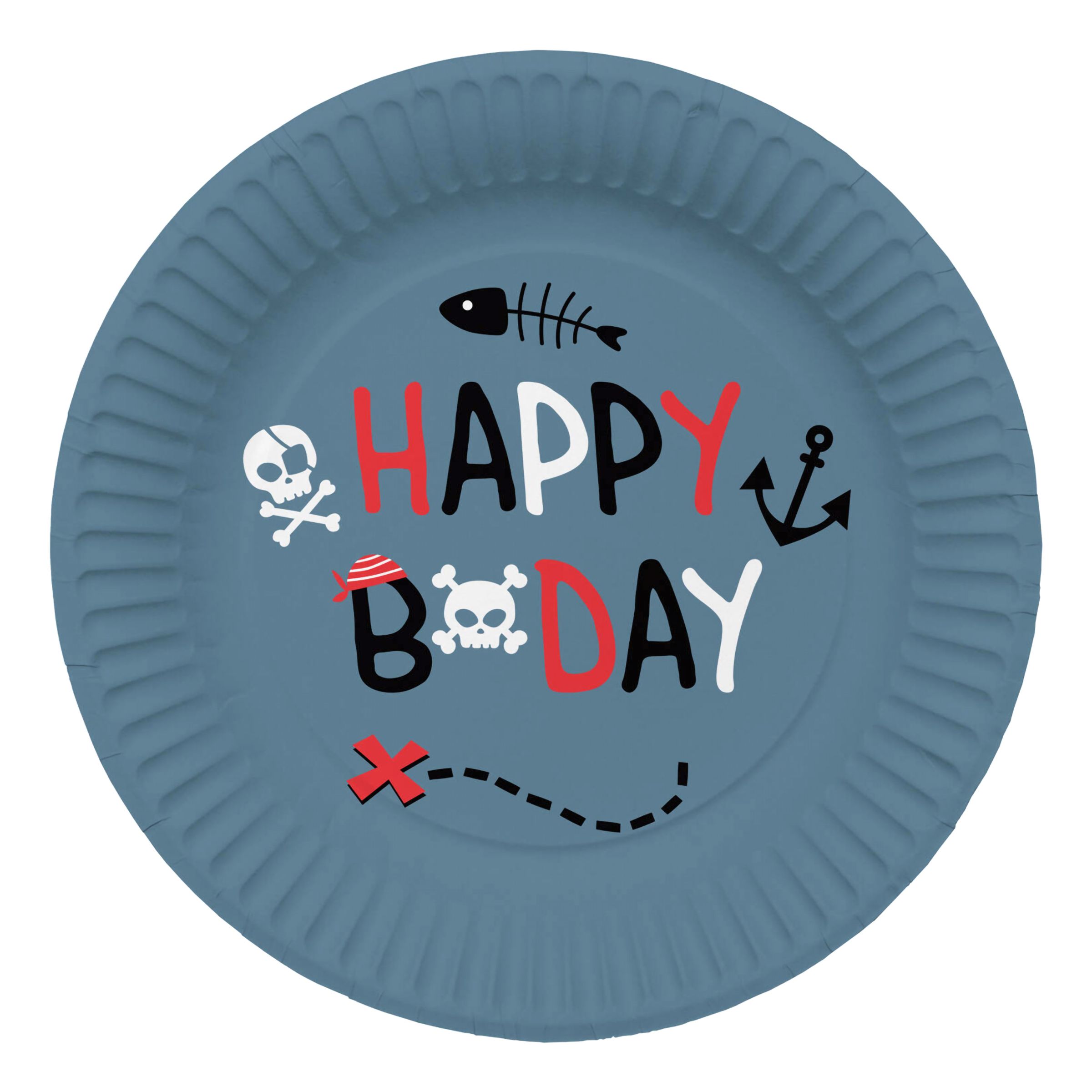 Paptallerkener Pirat Happy Birthday - 8-pak