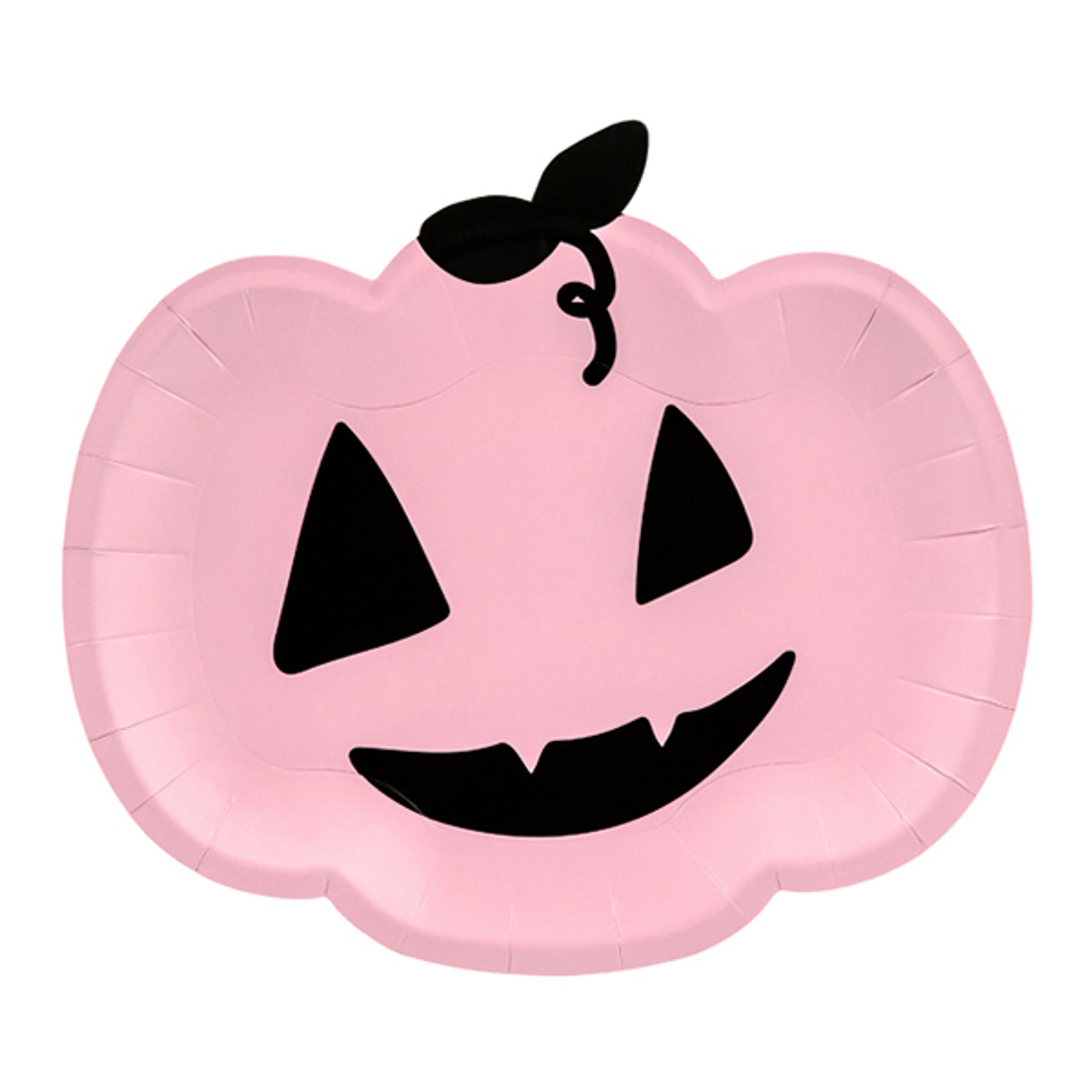 Paptallerkener Lyserøde Græskar Halloween - 6-stk