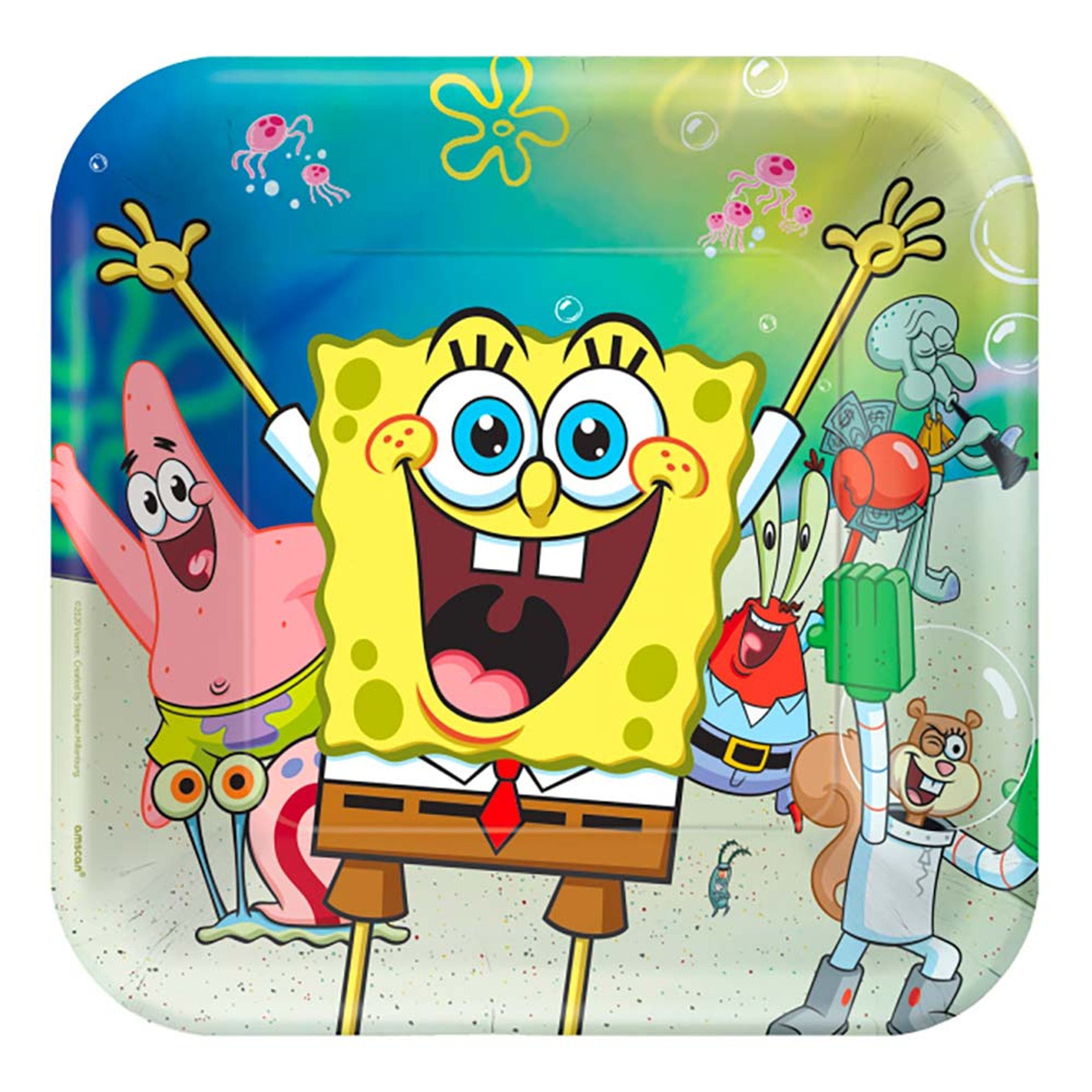 Paptallerkener SvampeBob Firkant - 8-pak