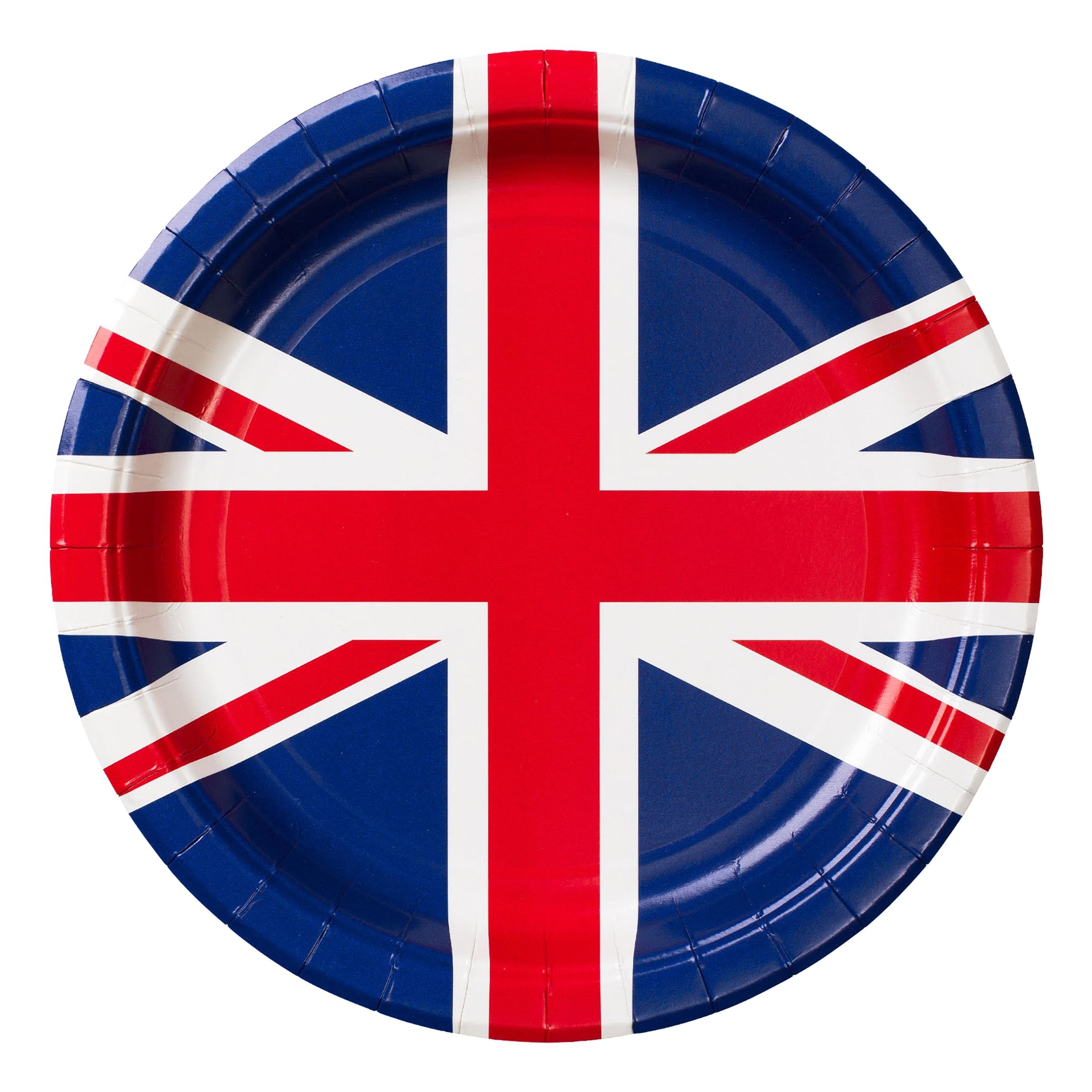 Papperstallrikar Brittiska Flaggan - 8-pack | Hem - Festartiklar - Dukning - Engångstallrikar | Party Outlet