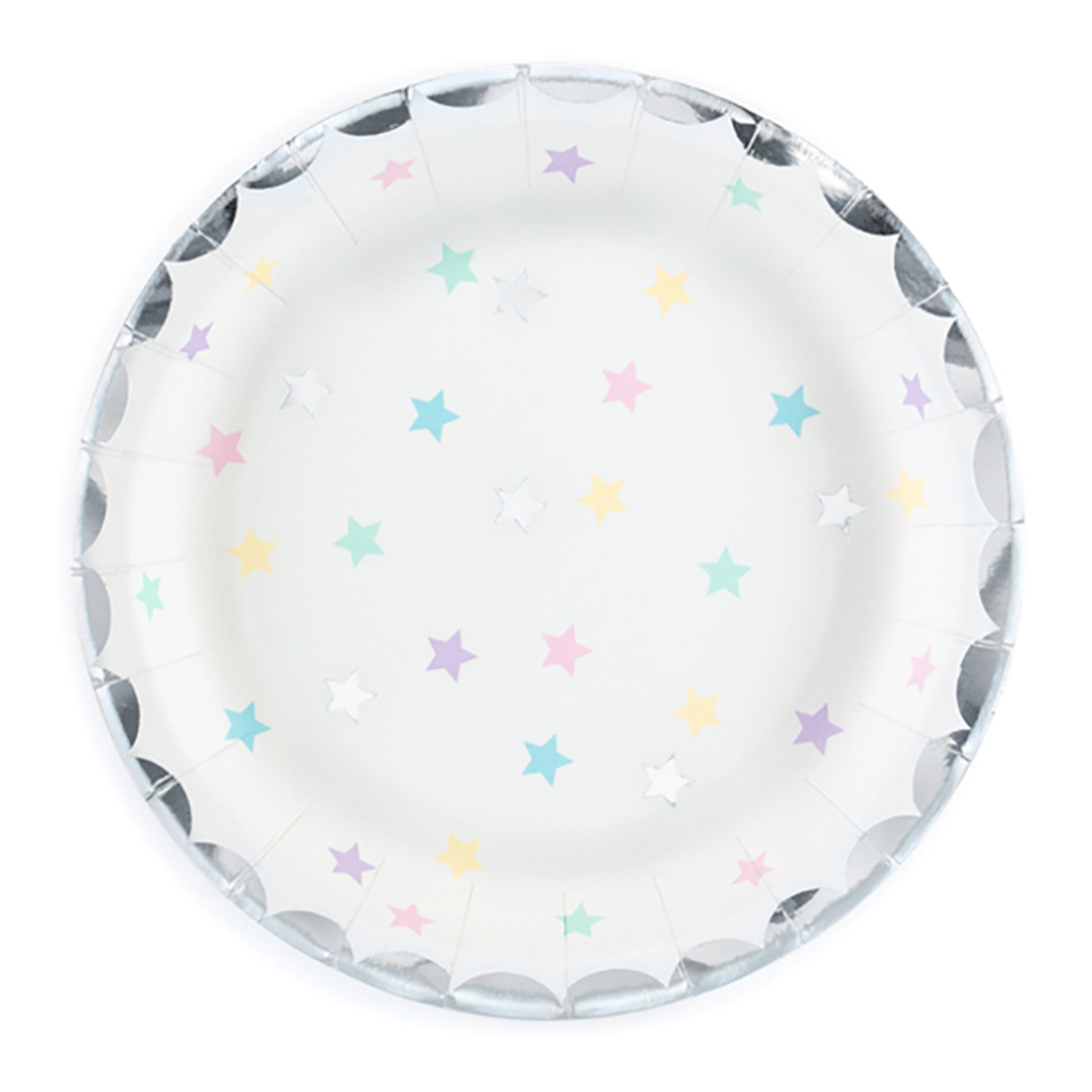 Paptallerkener Unicorn Stars - 6-stk