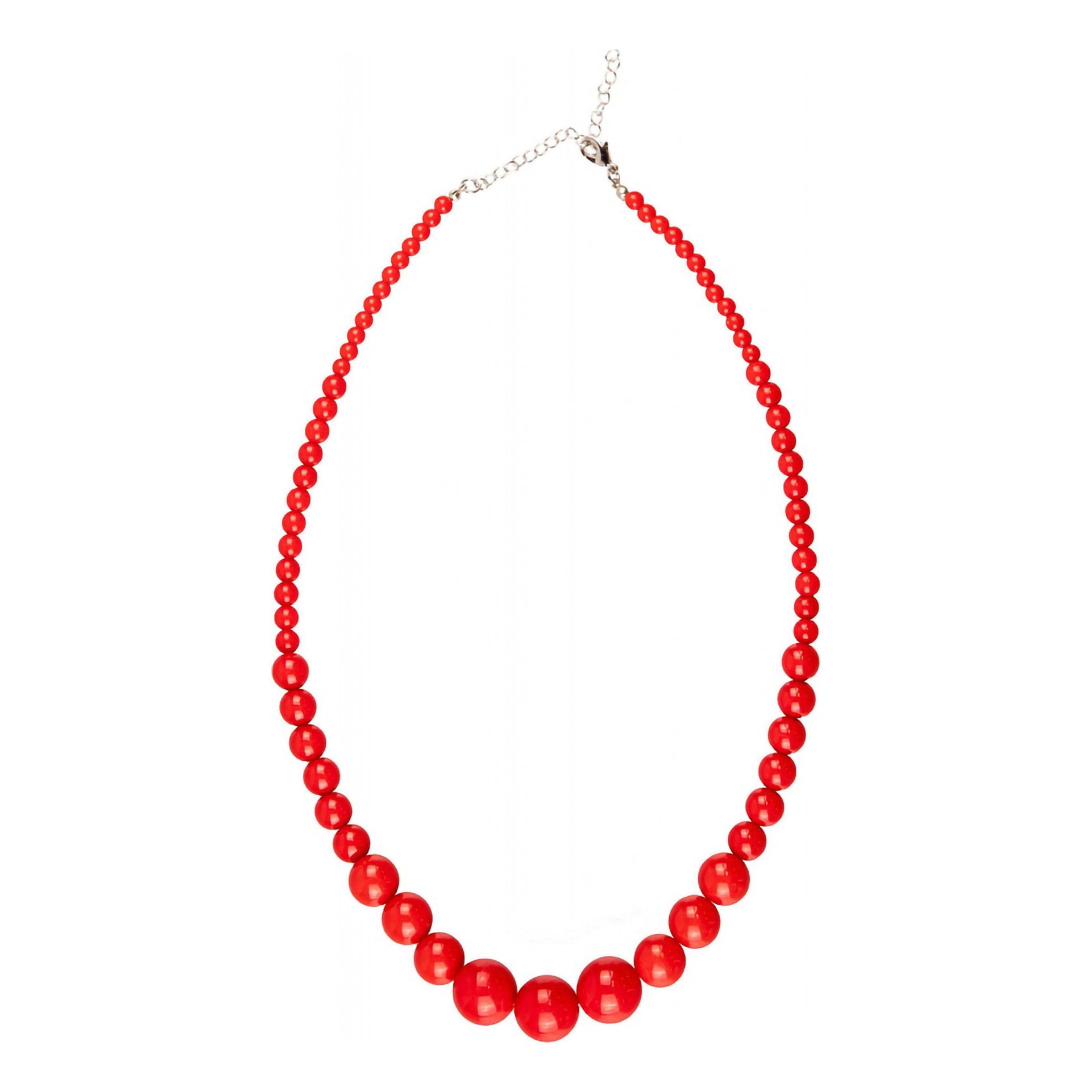 Pärlhalsband Röd - One size | Hem - Maskerad - Tillbehör - Maskeradaccessoarer | Pryloteket