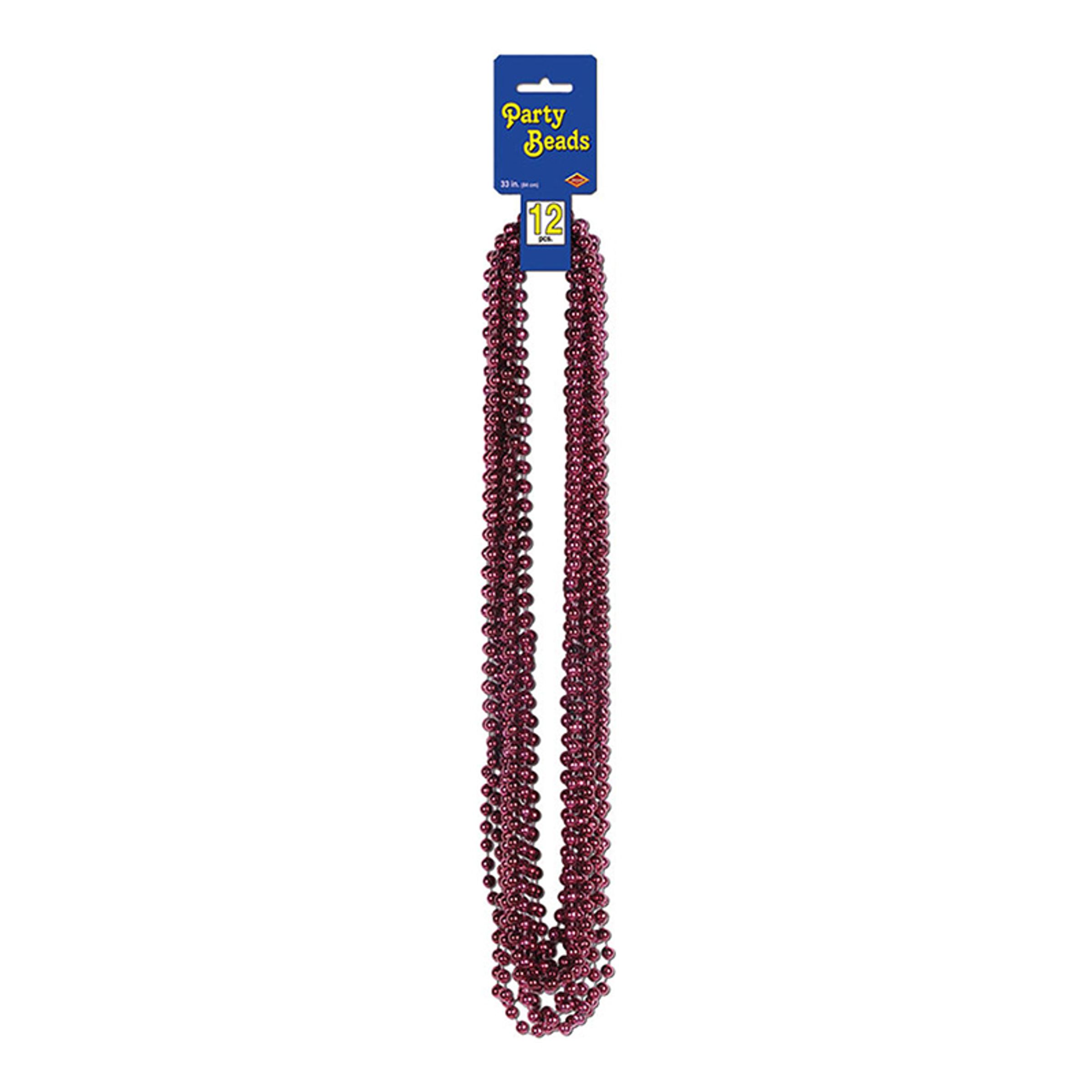 Partybeads - Vinröd | Hem - Maskerad - Tillbehör - Maskeradaccessoarer | Maskeradspecialisten