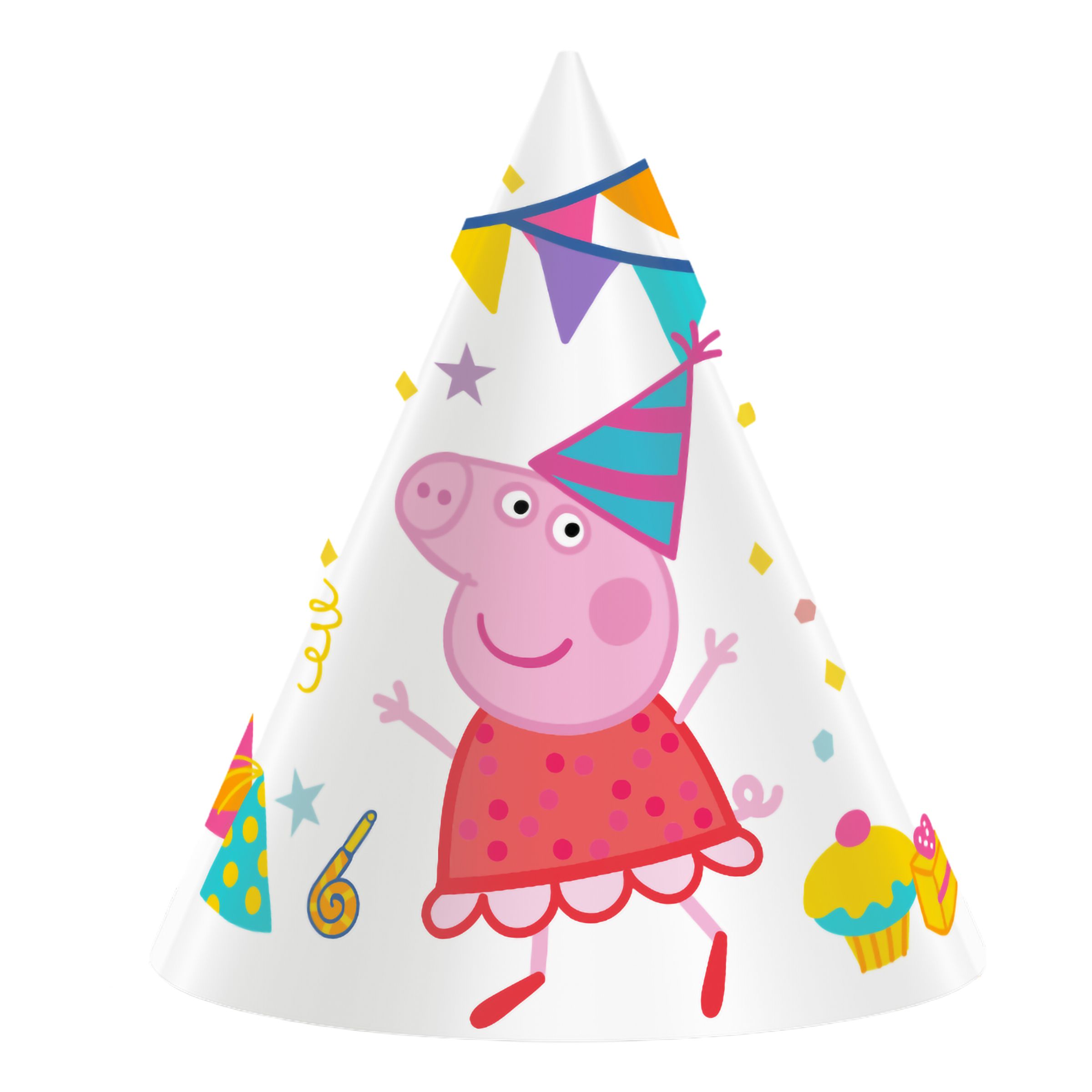 Partyhatte Greta Gris&trade; Peppa’s Party - 6-pak