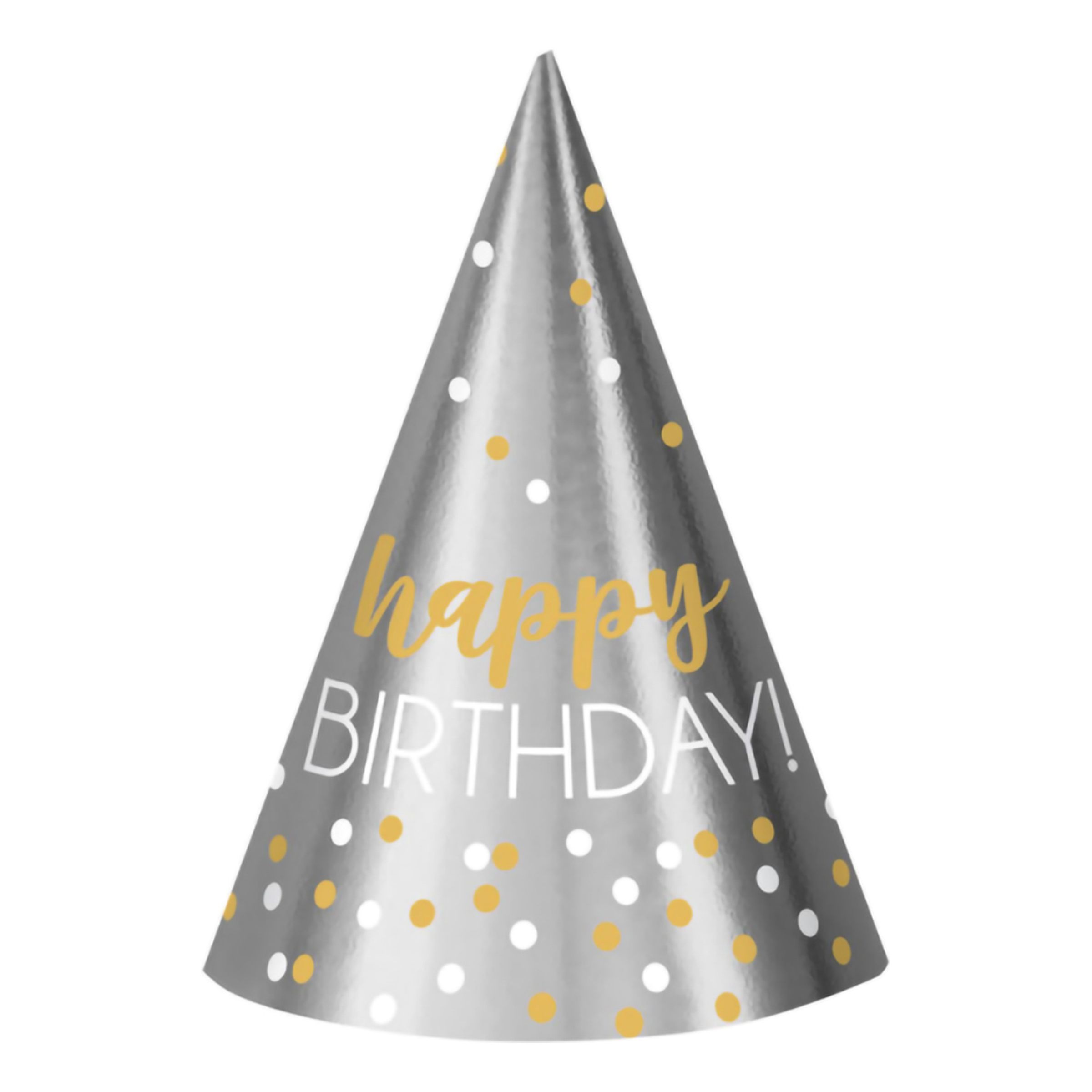 Festhatte Happy Birthday Sølv/Guld - 12-pak