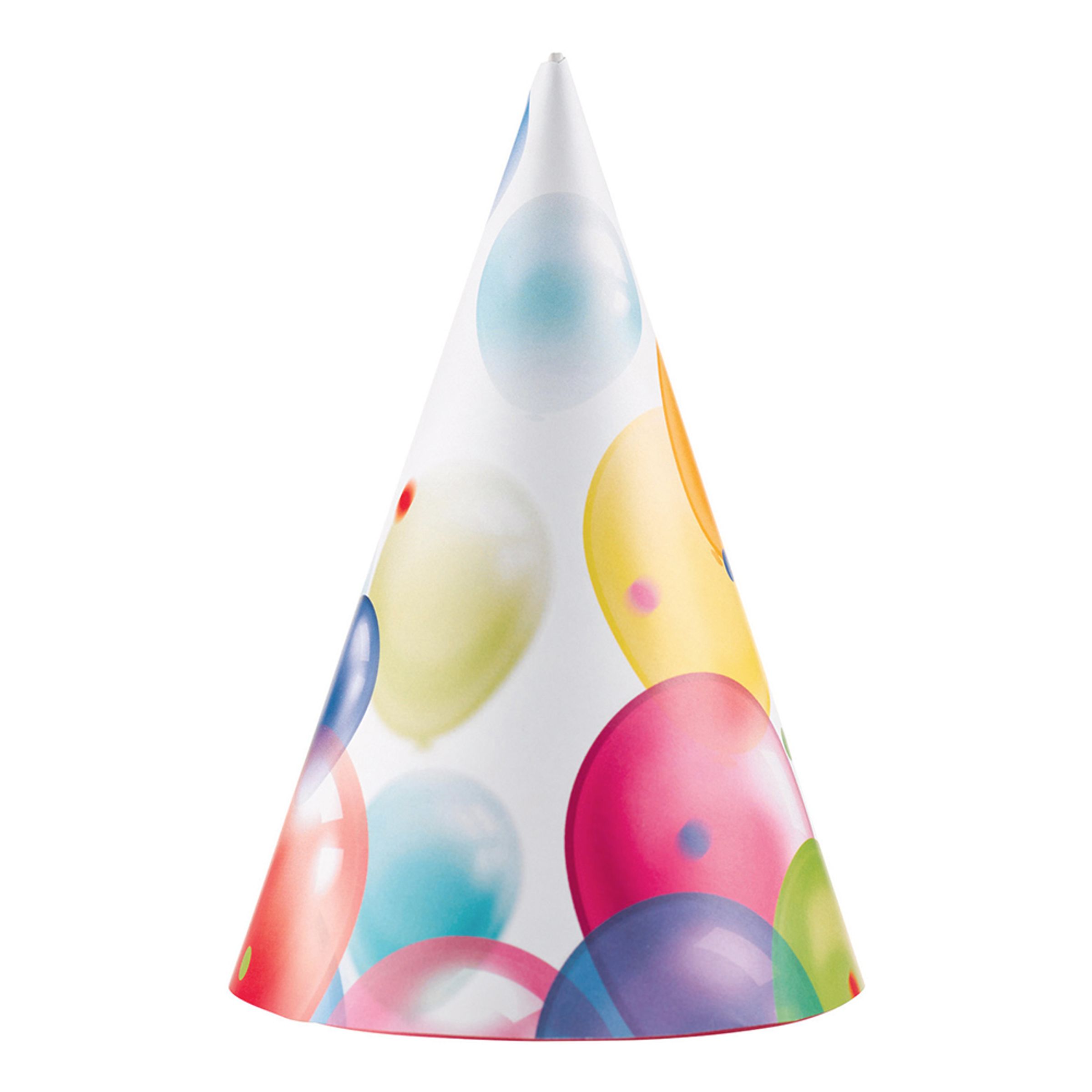 Partyhatte med Balloner - 8-stk