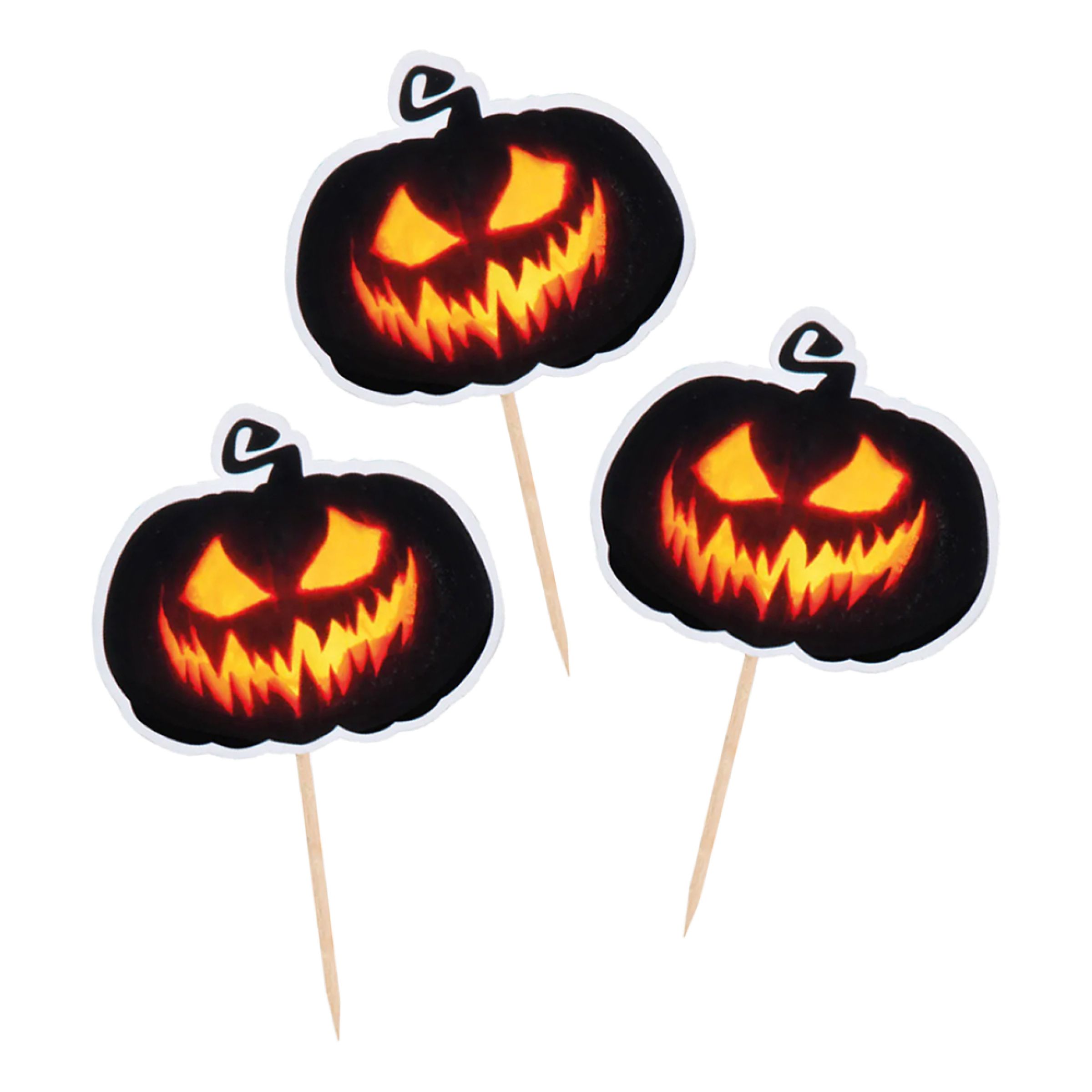 Partypicks Creepy Pumpkin - 12-pack | Hem - Teman - Högtider - Halloween - Halloweendukning | Maskeradspecialisten