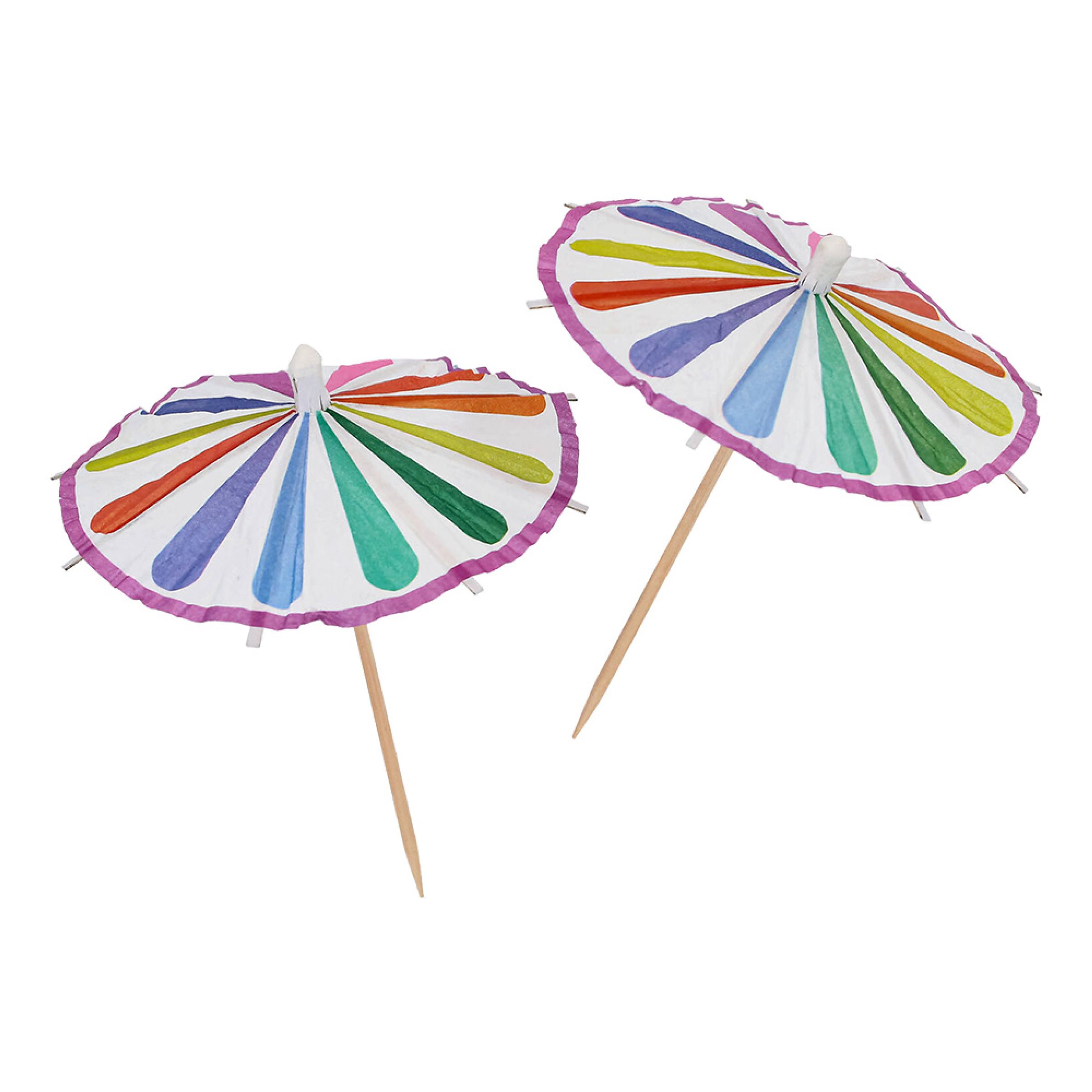 Partypicks Parasoll Stripes - 10-pack | Hem - Festartiklar - Festdekoration - Tårtdekorationer | Party Outlet