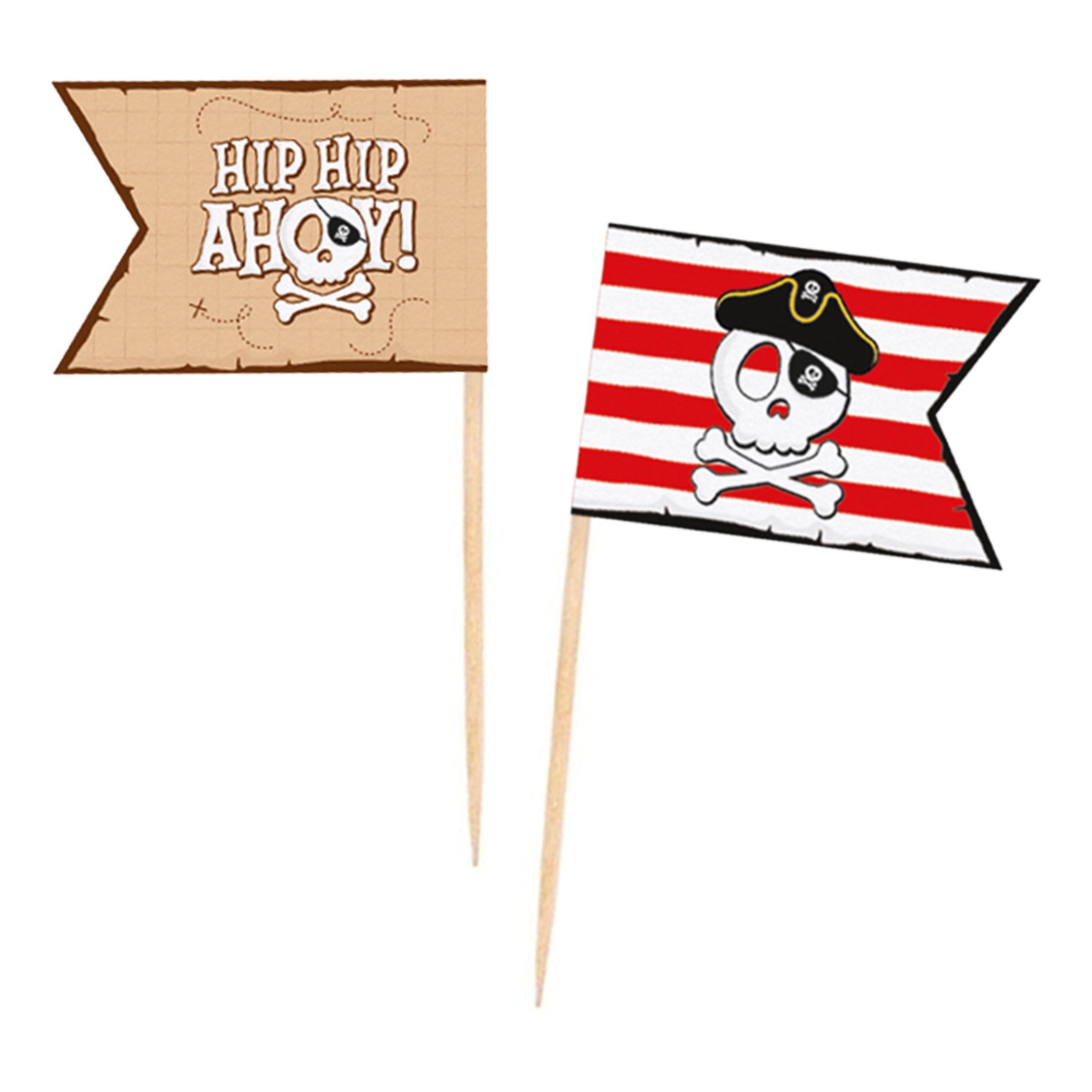 Partypicks Pirate Hip Hip Ahoy - 12-pak