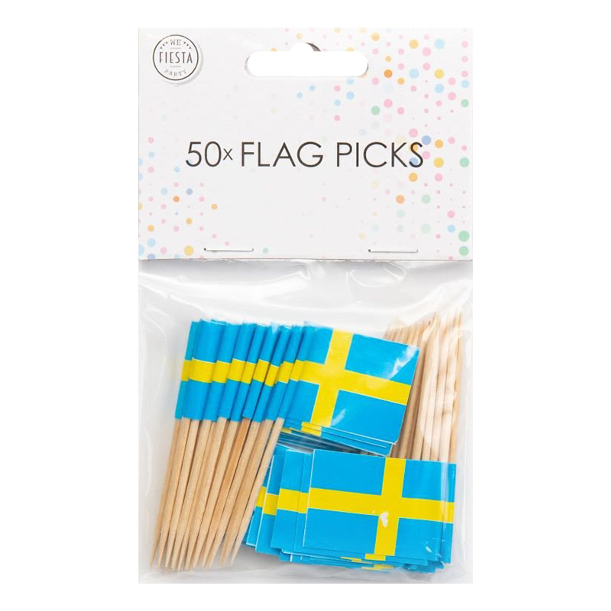Cocktailflag Sverige - 50-pak