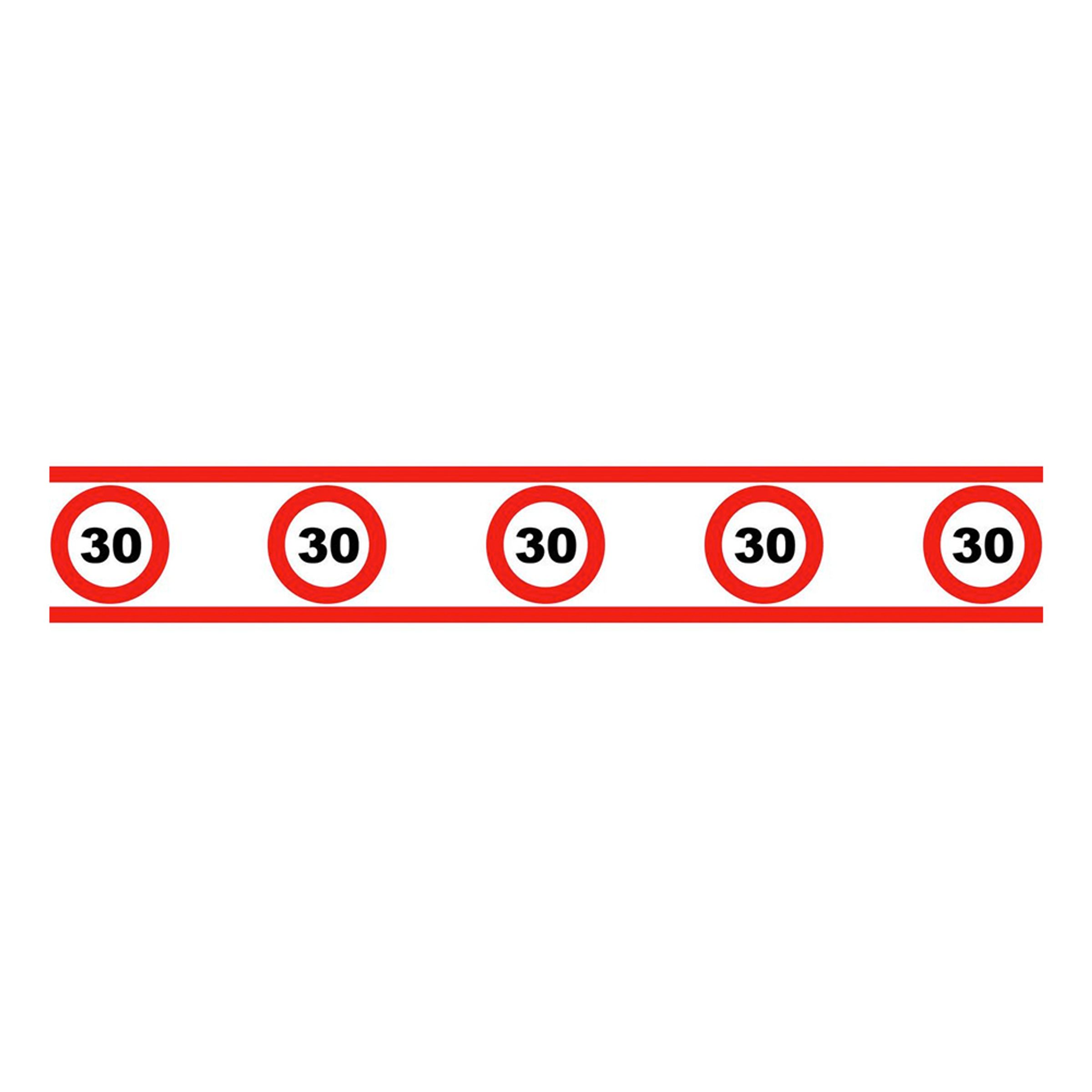 Avspärrningsband Trafikskylt 30 | Hem - Teman - Färger - Röd | Pryloteket