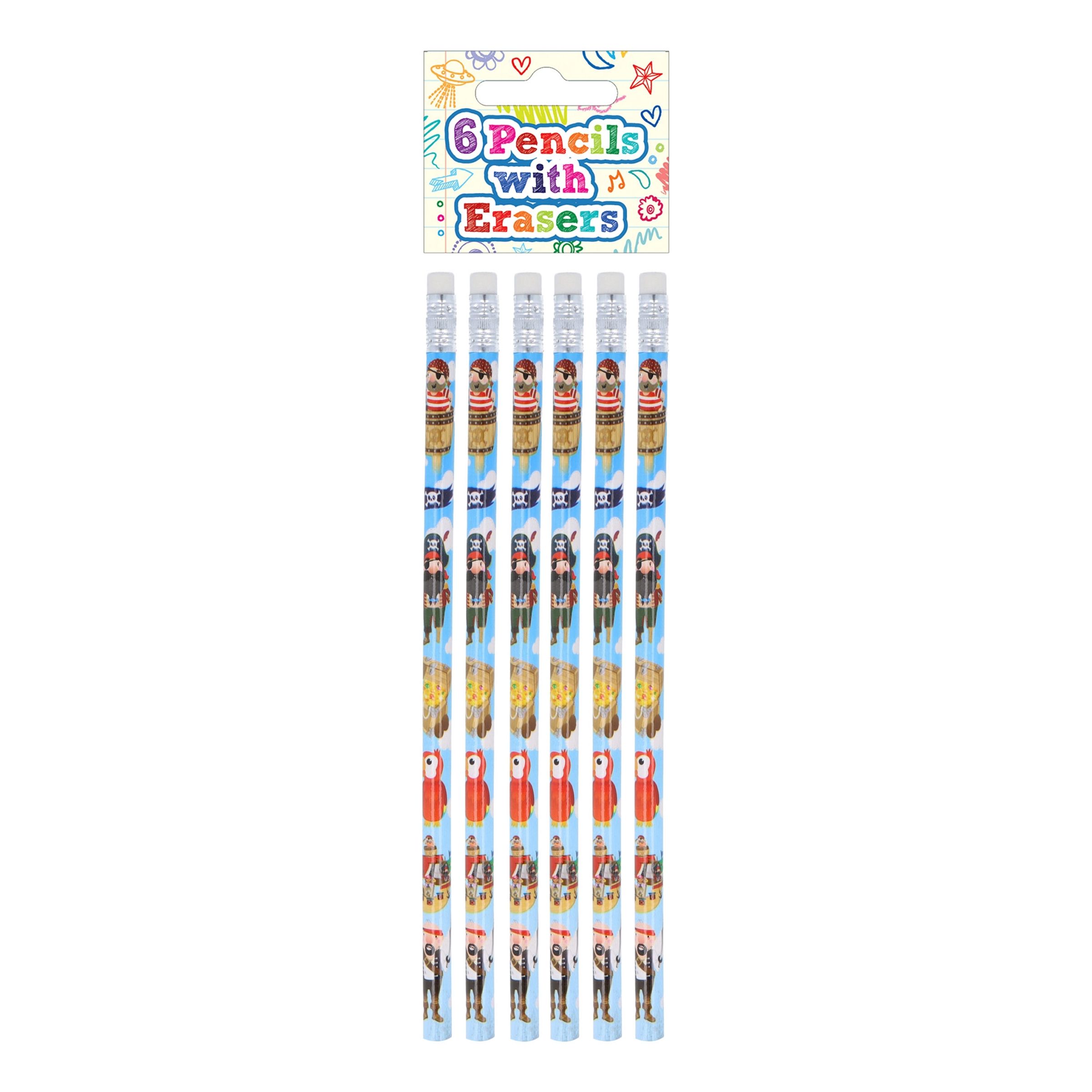 Blyertspennor Pirater - 6-pack | Hem - Teman - Presenter - Barnpresenter | Pryloteket