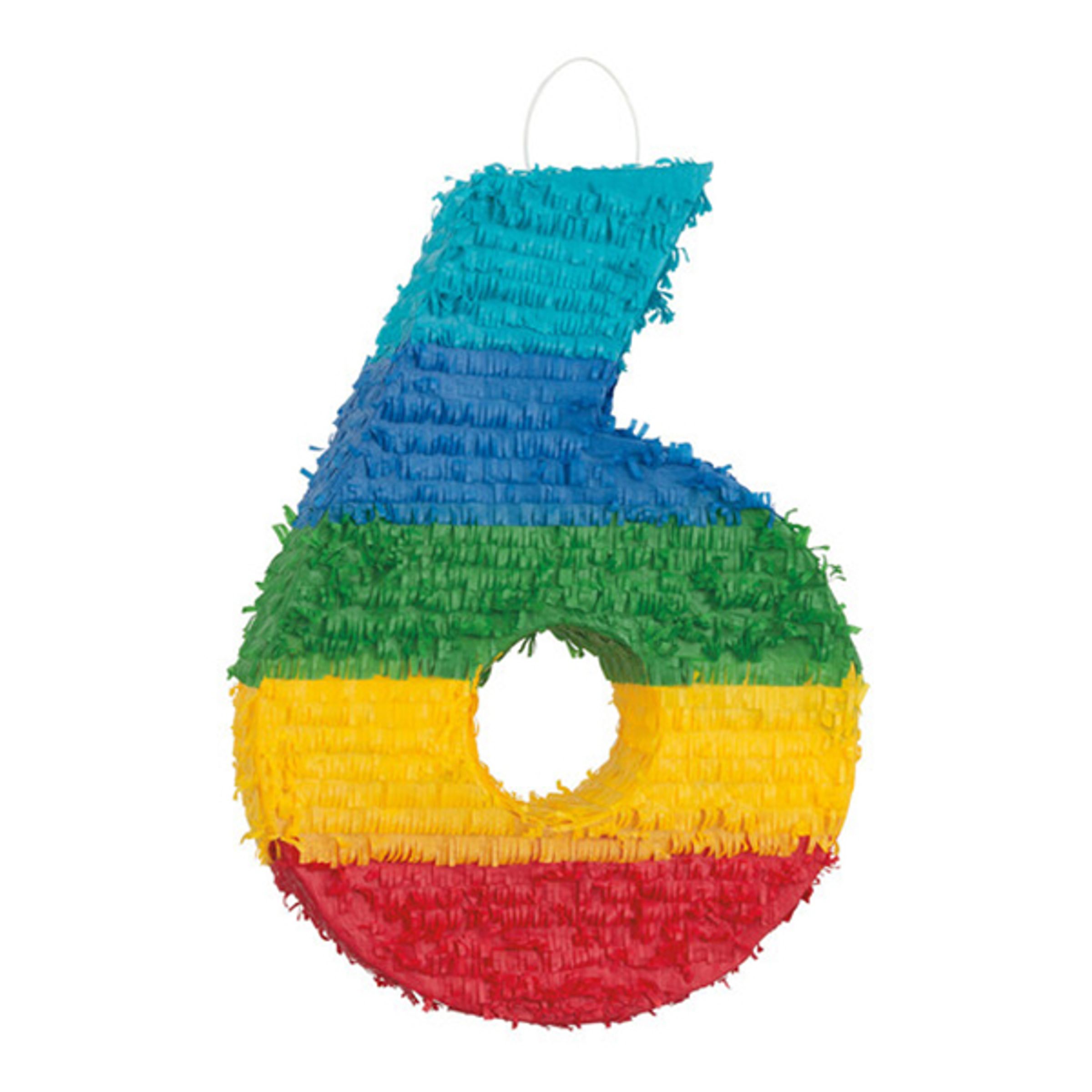 Pinata Siffra Regnbågsfärgad - Siffra 6 | Hem - Festartiklar - Festdekoration - Piñata | Pryloteket