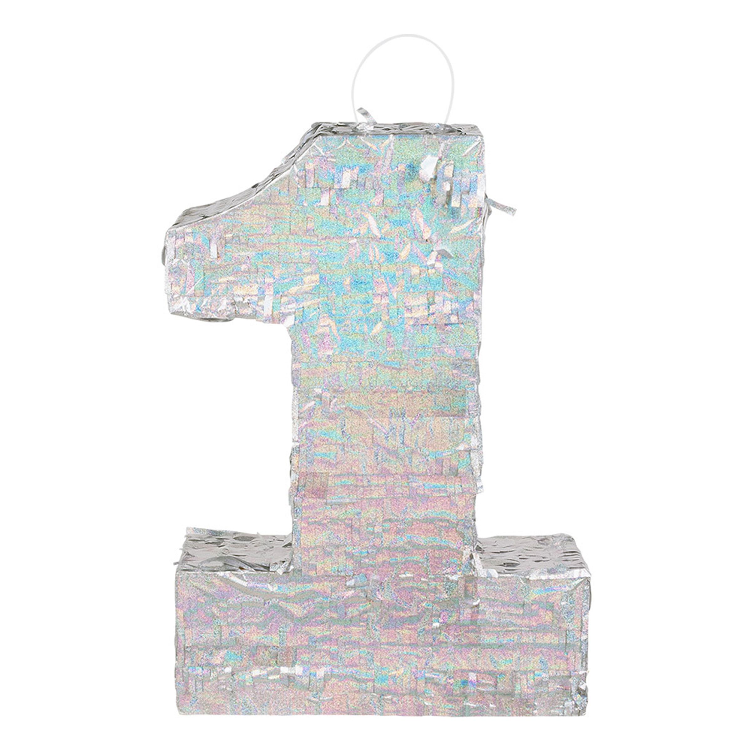 Piñata Tal Sølv Holografisk - Tal 1