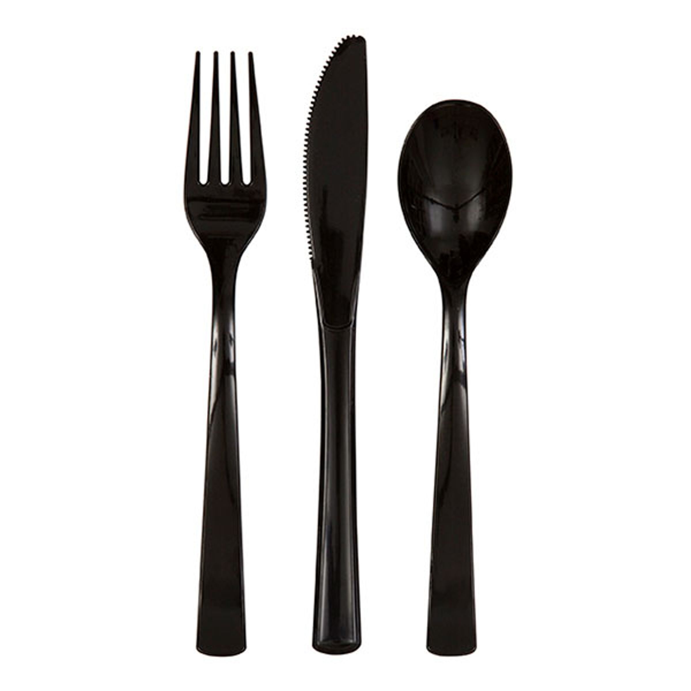 Plastbestik Sort - 18-stk