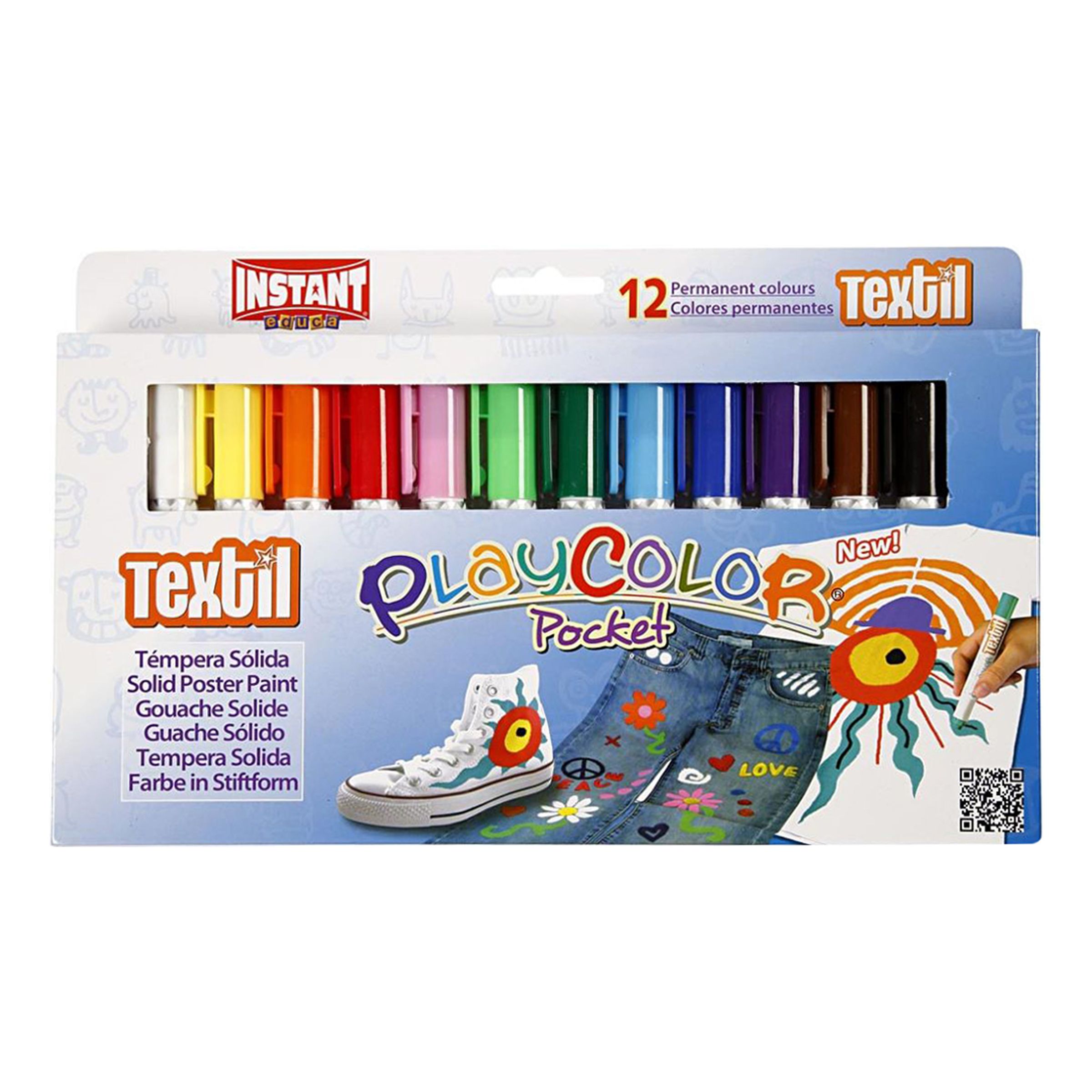 Playcolor Textilpennor - 12-pack | Hem - Teman - Presenter - Barnpresenter | Pryloteket