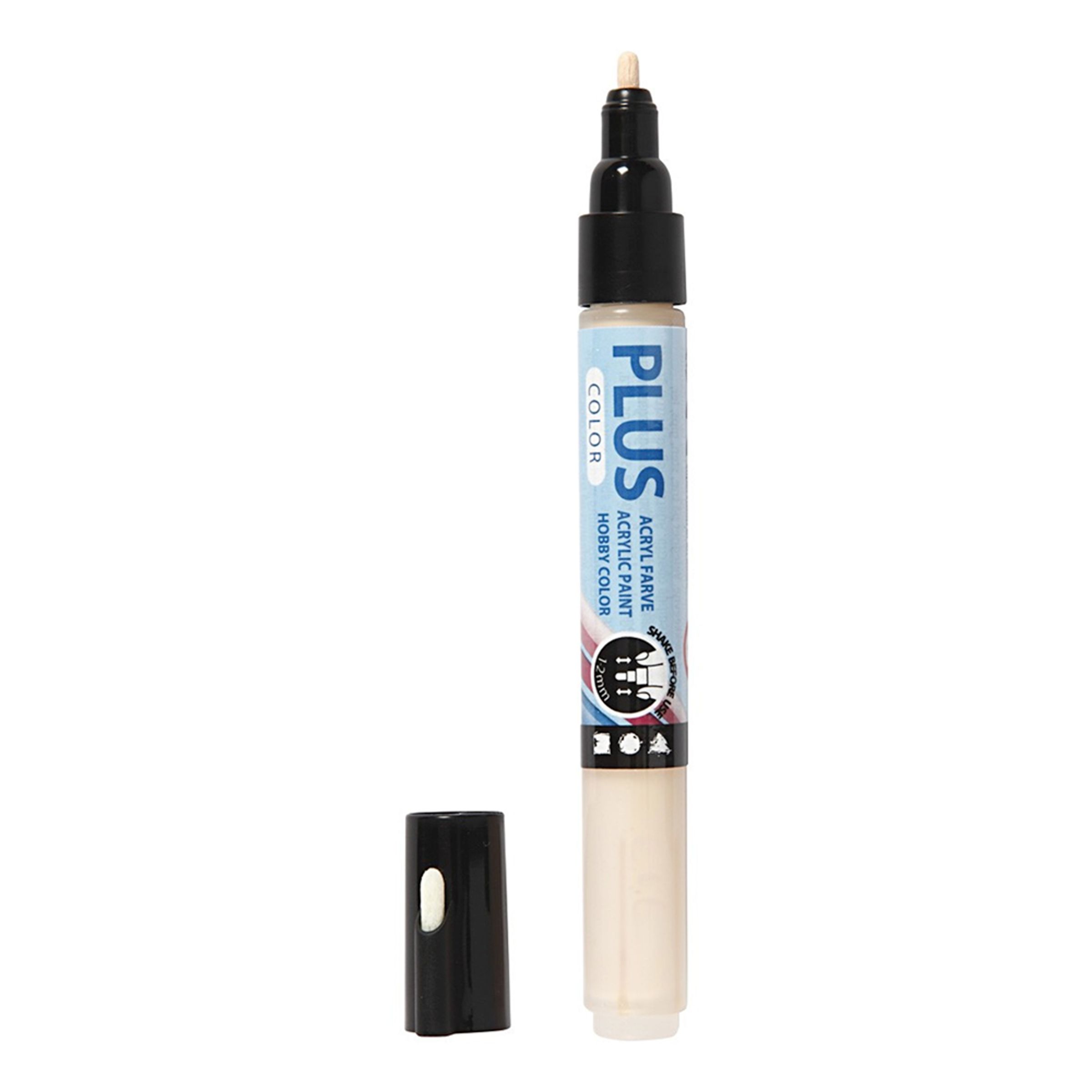 Plus Color Tusch - L 14,5 Cm - Tykkelse 1-2 Mm - Lys Pudder - 1 Stk. - 5,5 Ml