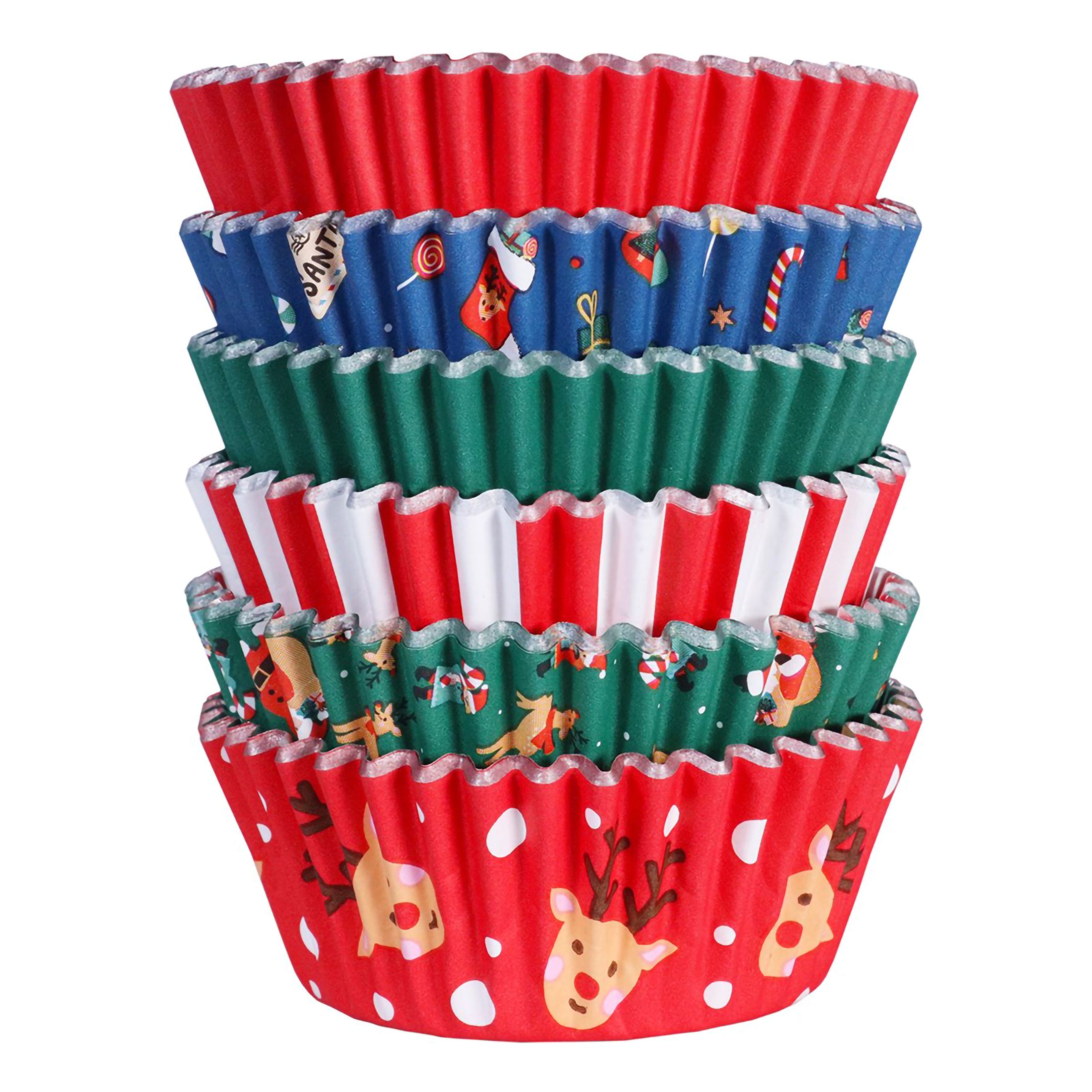 PME Muffinsforme med Folie Julemotiv Mix - 100-pak